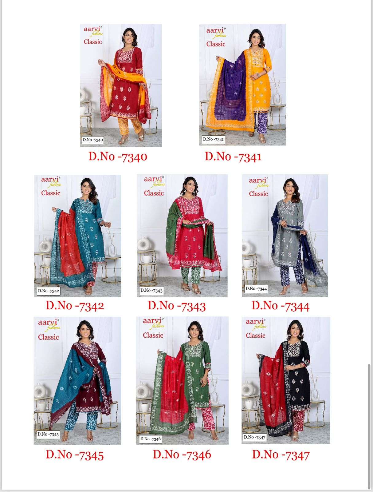 AARVI FASHION CLASSIC VOL 6 COTTON BATIK PRINT KURTI COMBO SET 