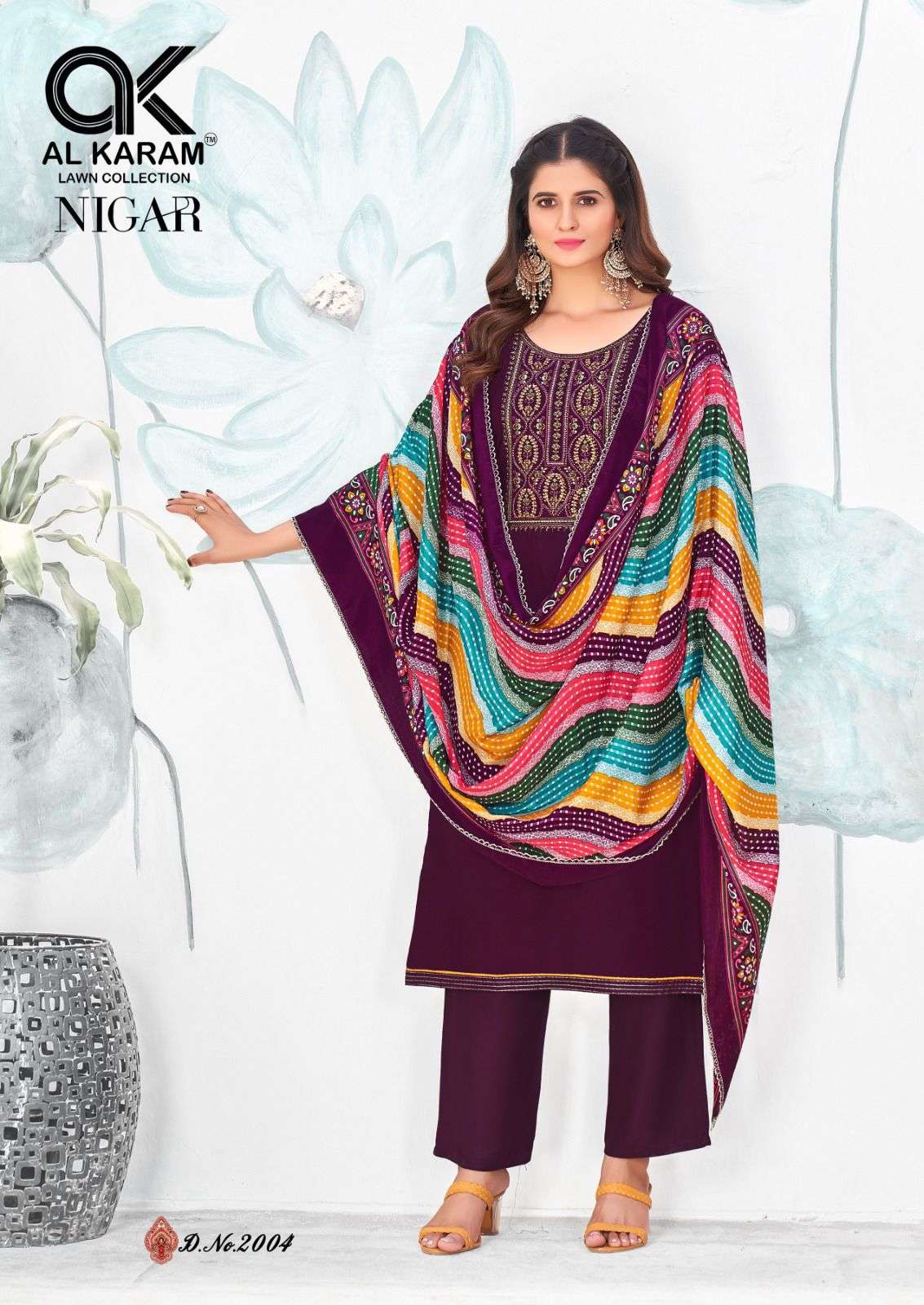 AL KARAM NIGAR VOL 2 RAYON SLUB FANCY EMBROIDERY WORK SUIT