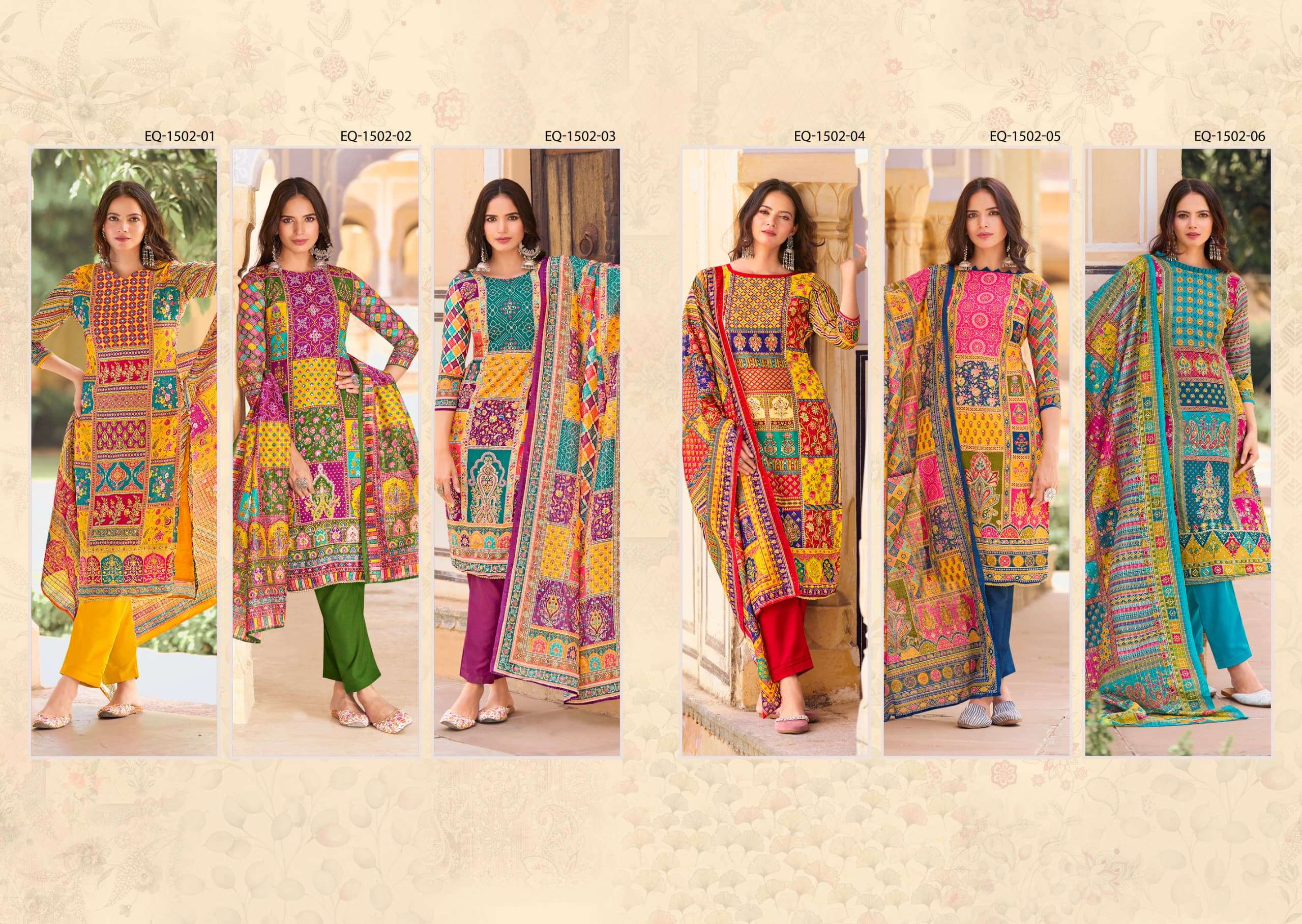 ALOK SUITS BELLA VOL 8 MUSLIN PRINT WITH FANCY HAND WORK SUIT