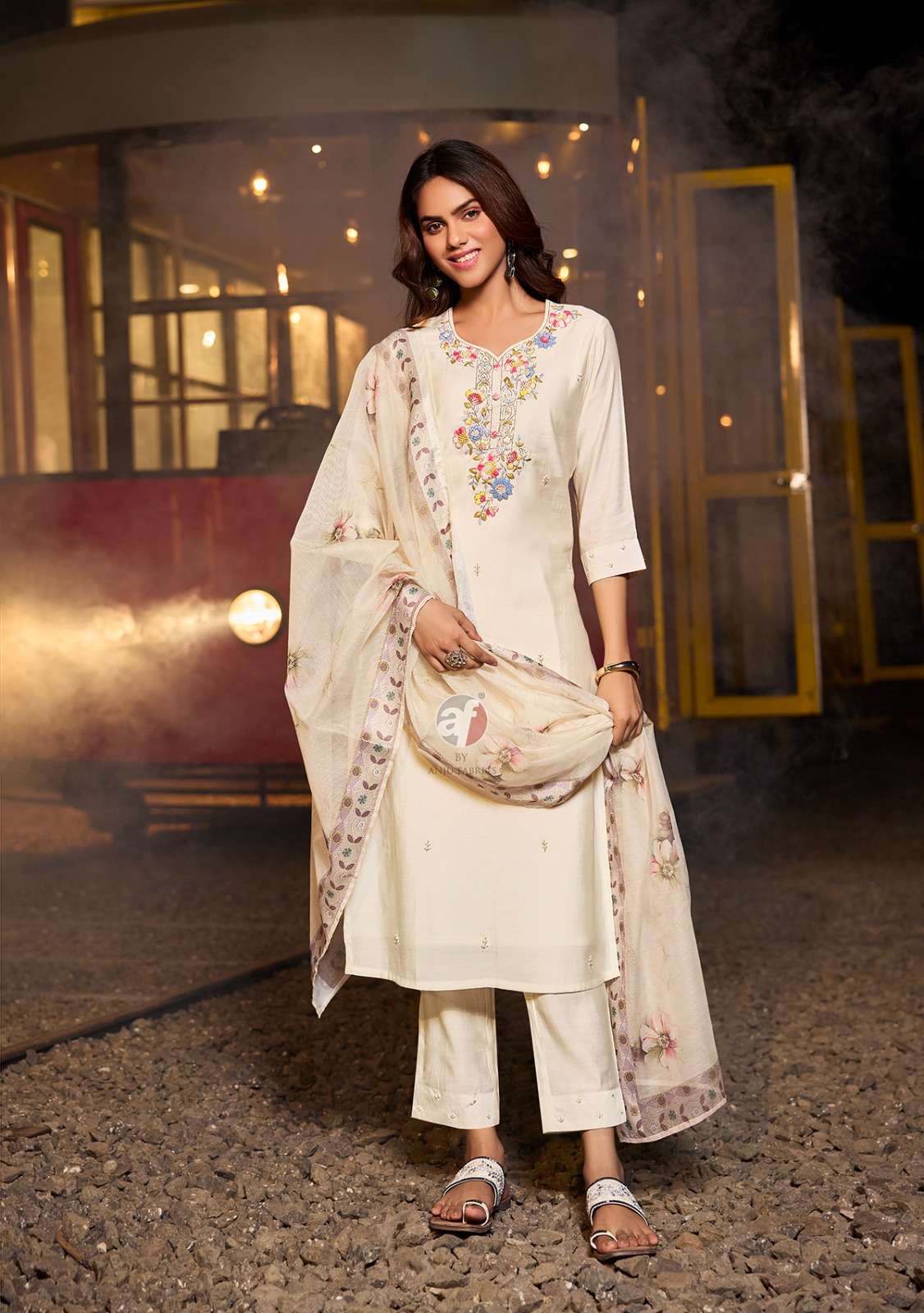 ANJU FABRICS CHANDANI VOL 3 VISCOSE HAND WORK DESIGNER FANCY SUIT