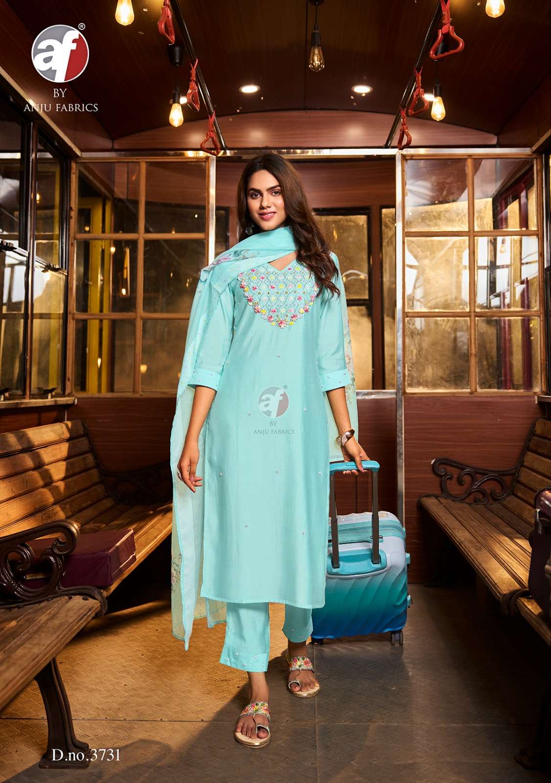 ANJU FABRICS CHANDANI VOL 3 VISCOSE HAND WORK DESIGNER FANCY SUIT