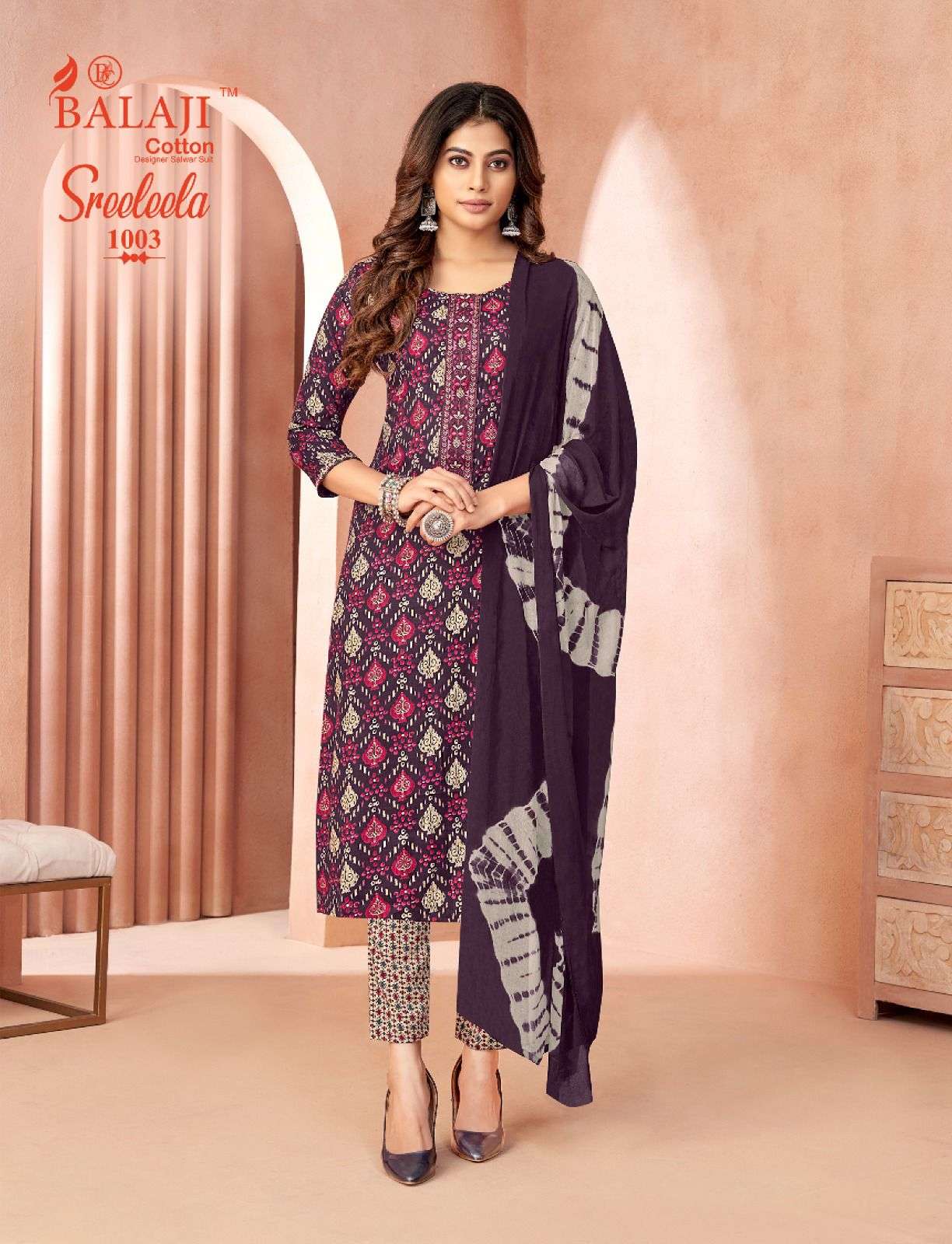  BALAJI COTTON SREELEELA VOL 1 RAYON PRINTED FANCY KURTI COMBO SET 
