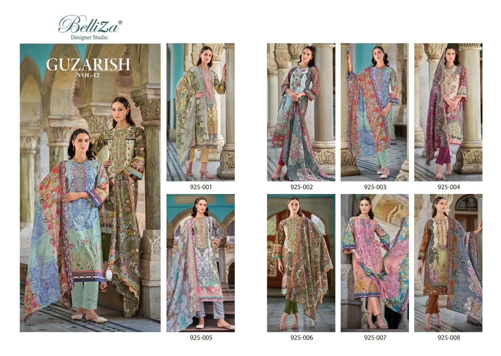 BELLIZA DESIGNER STUDIO GUZARISH VOL 12 COTTON FANCY WORK SUIT