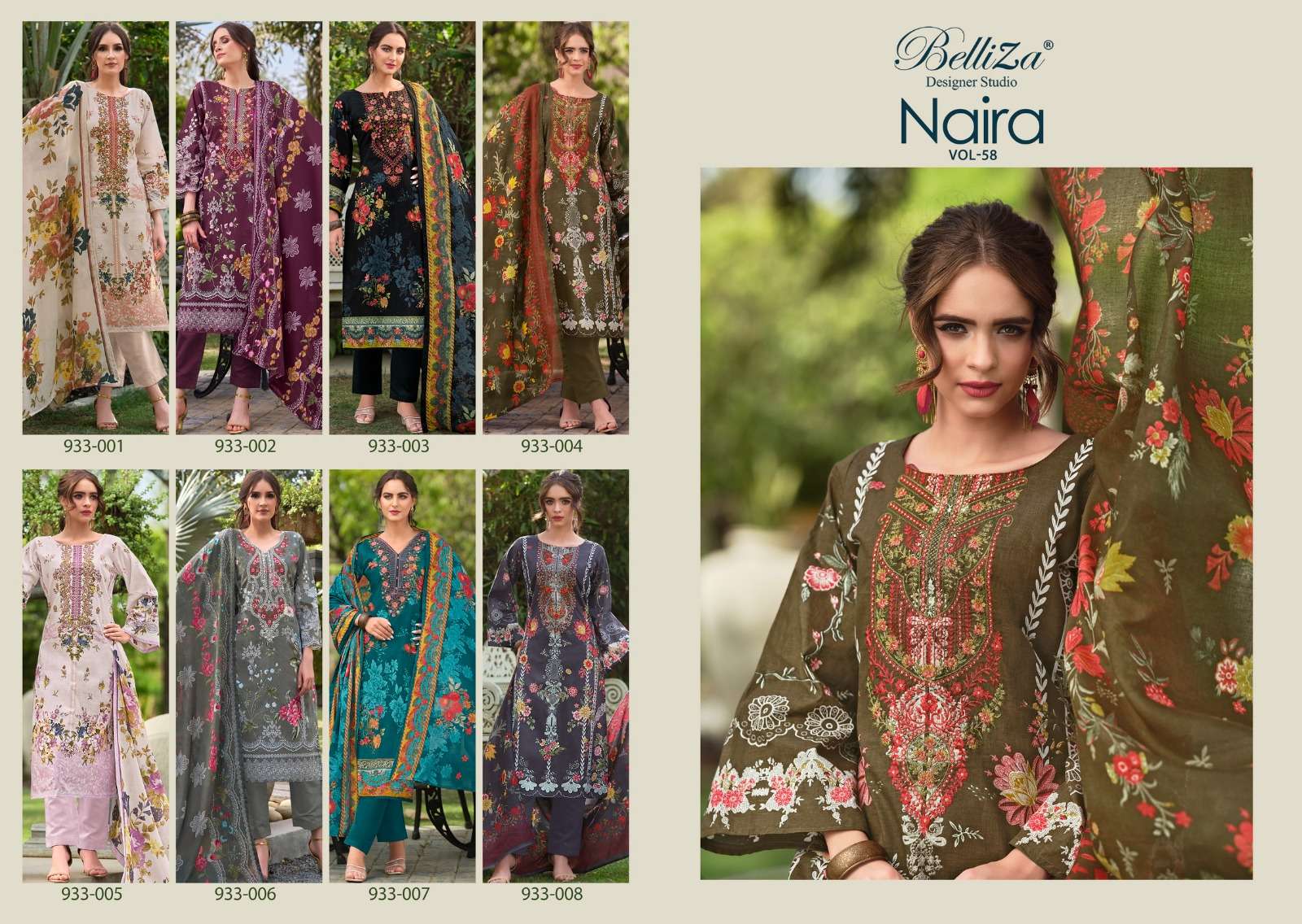 BELLIZA DESIGNER STUDIO NAIRA VOL 58 COTTON FANCY WORKS SUIT