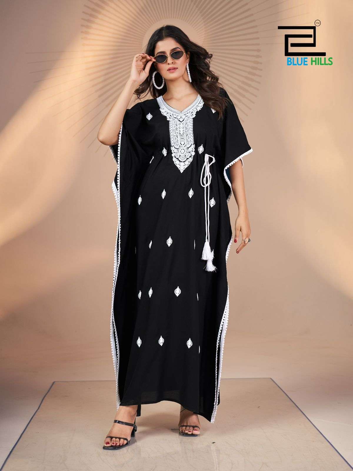 BLUE HILLS HONEY RAYON FANCY WEAR LADIES KAFTAN