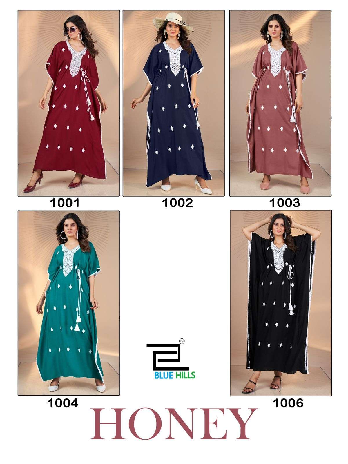 BLUE HILLS HONEY RAYON FANCY WEAR LADIES KAFTAN
