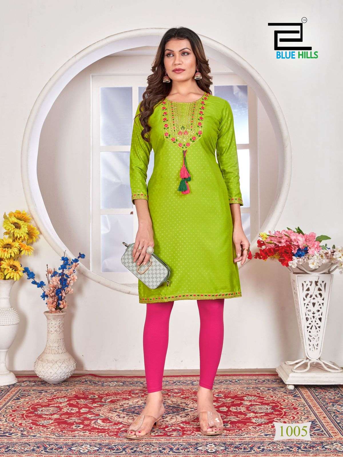 BLUE HILLS PRIYA RAYON STRAIGHT CUT PATTERN KURTI