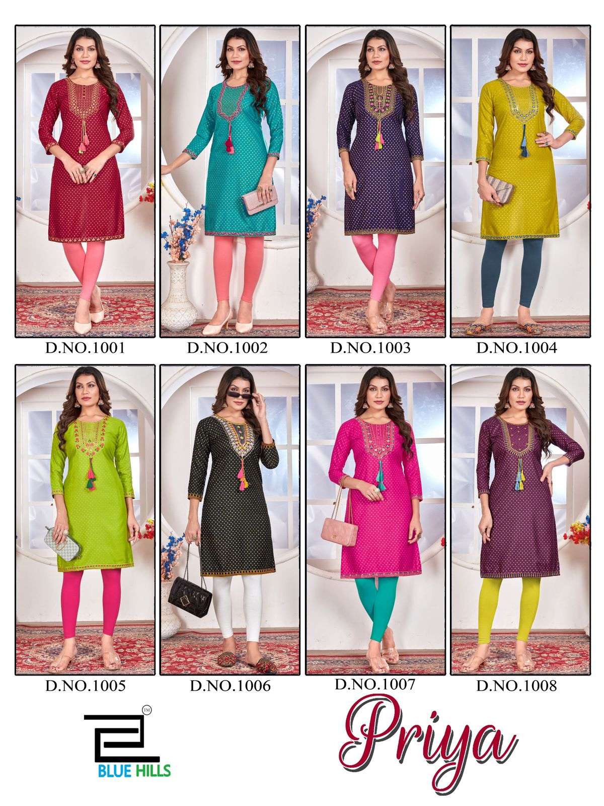 BLUE HILLS PRIYA RAYON STRAIGHT CUT PATTERN KURTI