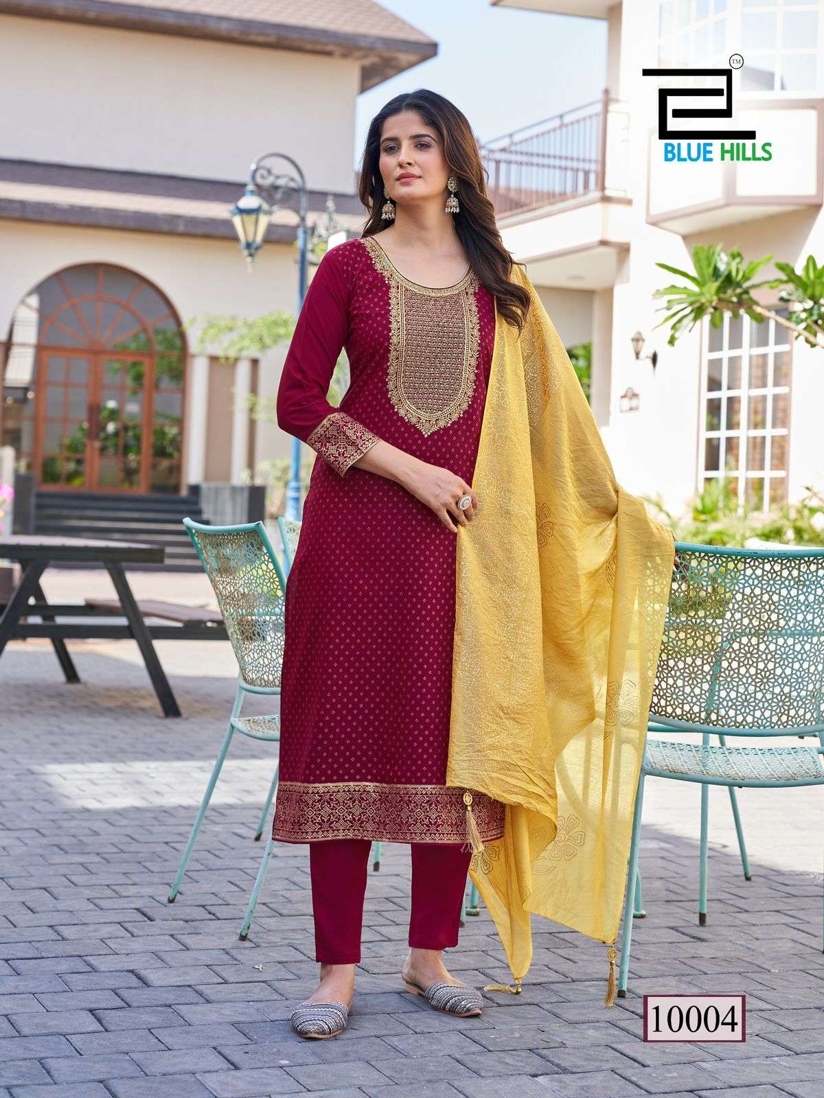 BLUE HILLS ROYAL TOUCH VOL 10 RAYON FOIL PRINT FANCY KURTI COMBO SET 
