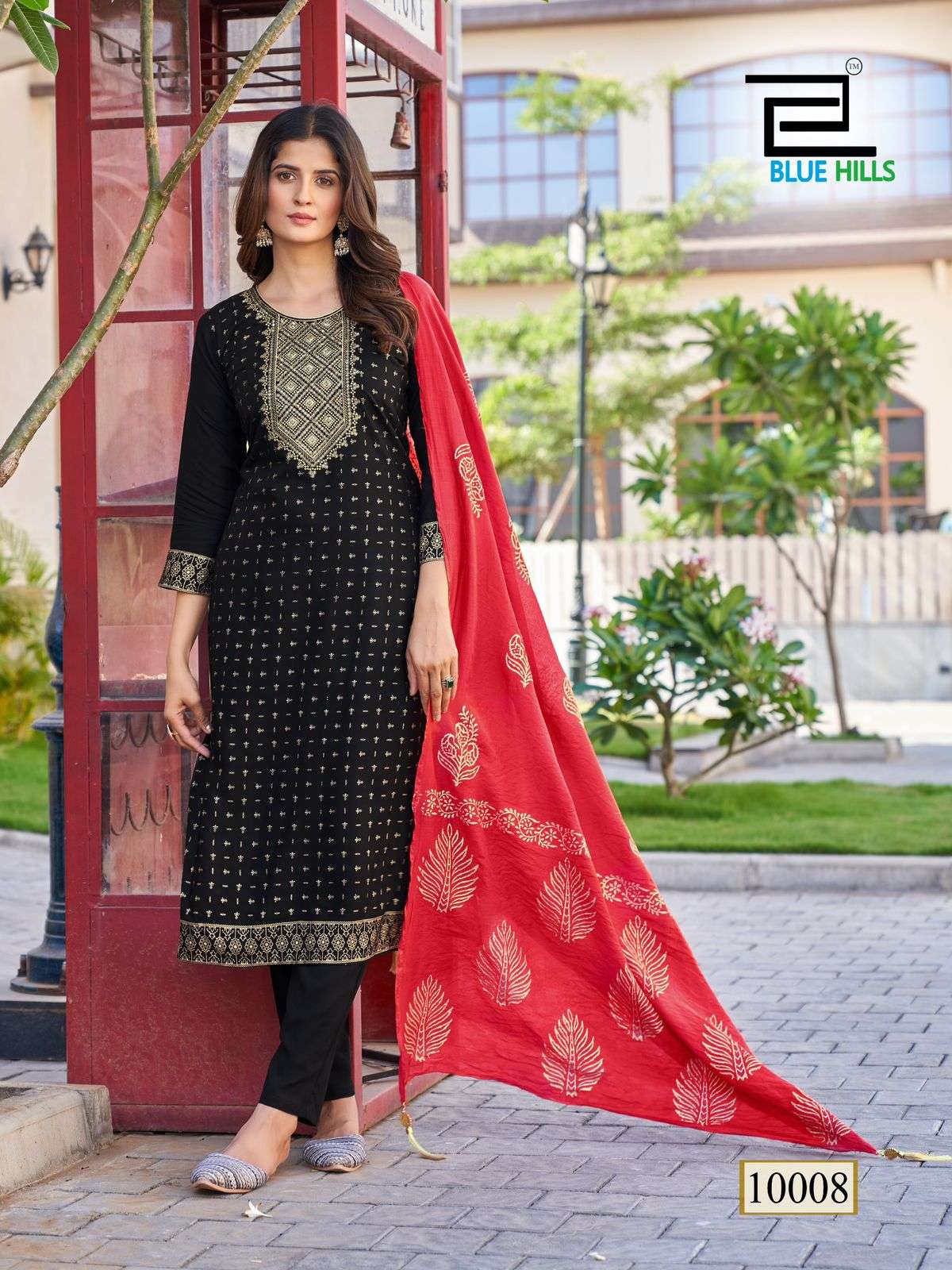 BLUE HILLS ROYAL TOUCH VOL 10 RAYON FOIL PRINT FANCY KURTI COMBO SET 