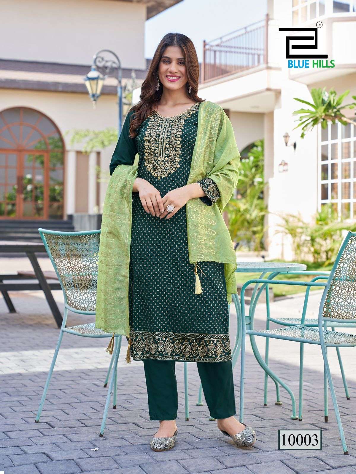BLUE HILLS ROYAL TOUCH VOL 10 RAYON FOIL PRINT FANCY KURTI COMBO SET 