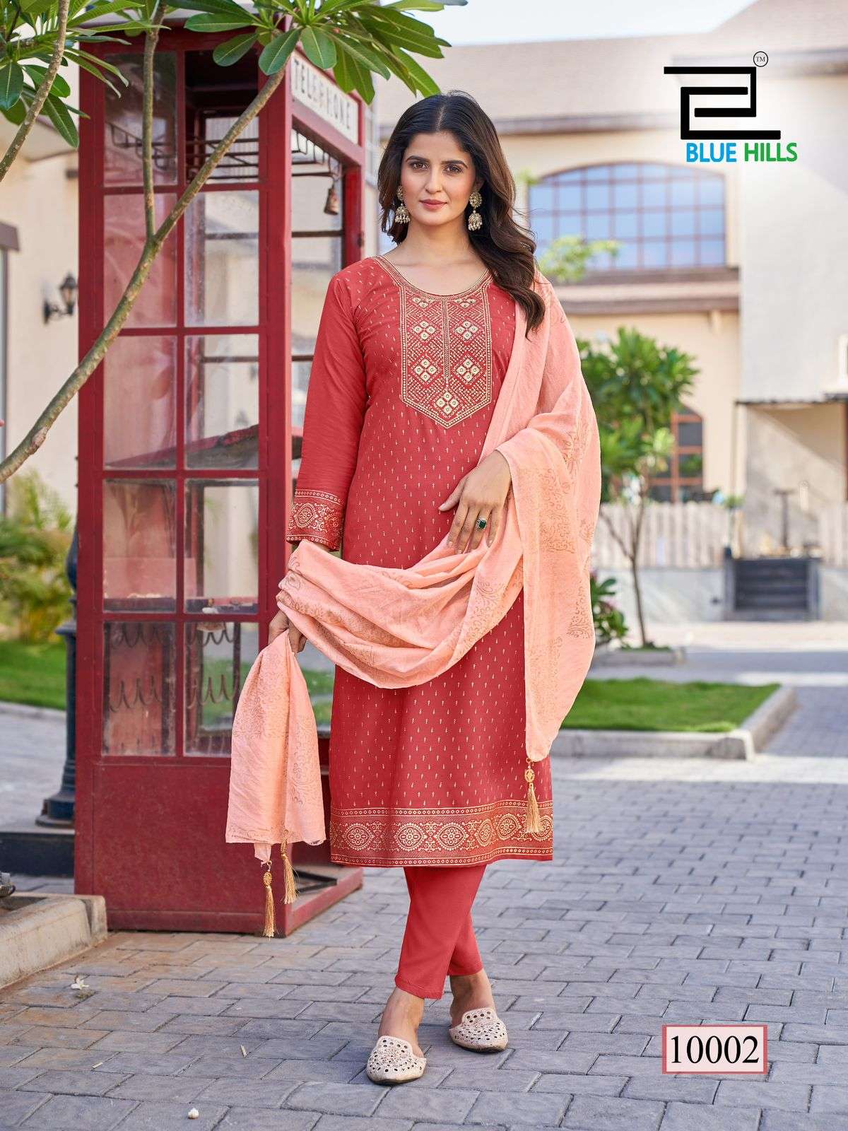 BLUE HILLS ROYAL TOUCH VOL 10 RAYON FOIL PRINT FANCY KURTI COMBO SET 