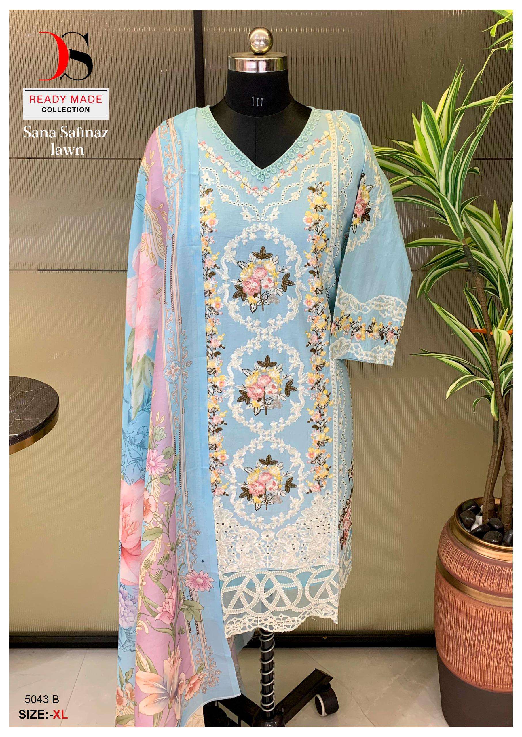 DEEPSY SUITS D NO 5043 COTTON HEAVY EMBROIDERY DESIGNER SUIT