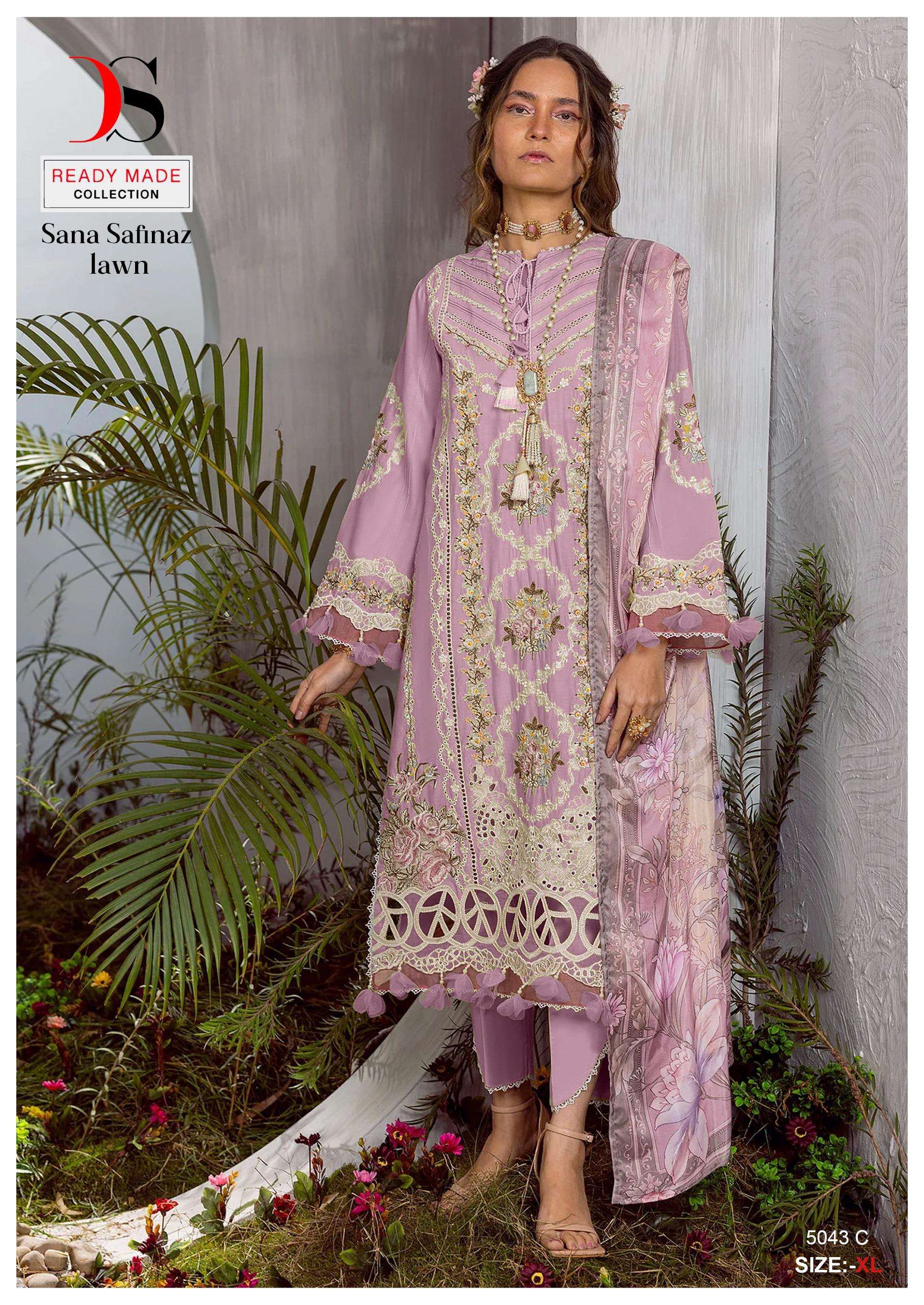DEEPSY SUITS D NO 5043 COTTON HEAVY EMBROIDERY DESIGNER SUIT