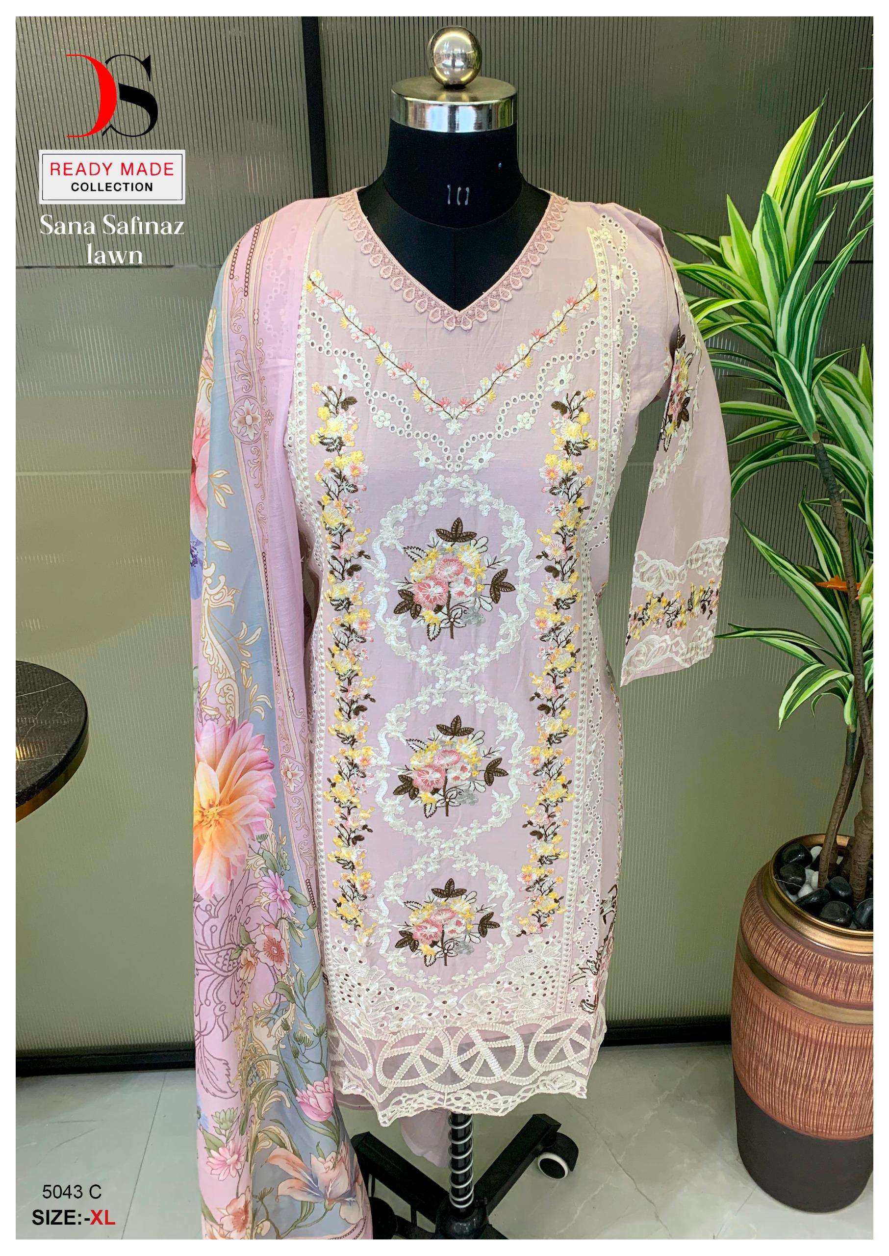 DEEPSY SUITS D NO 5043 COTTON HEAVY EMBROIDERY DESIGNER SUIT