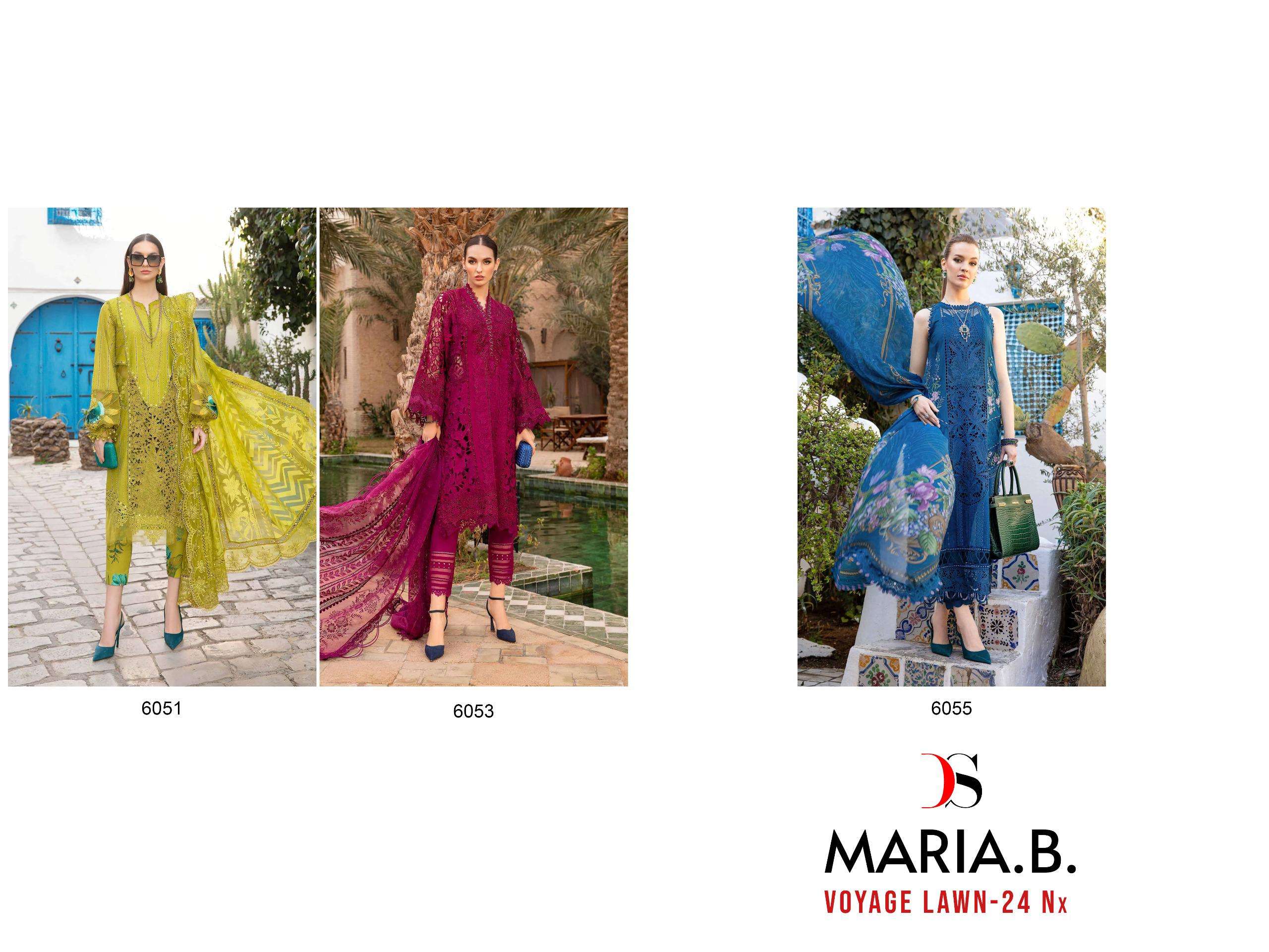 DEEPSY SUITS MARIA B VOYAGE LAWN 24 NX COTTON DESIGNER SUIT