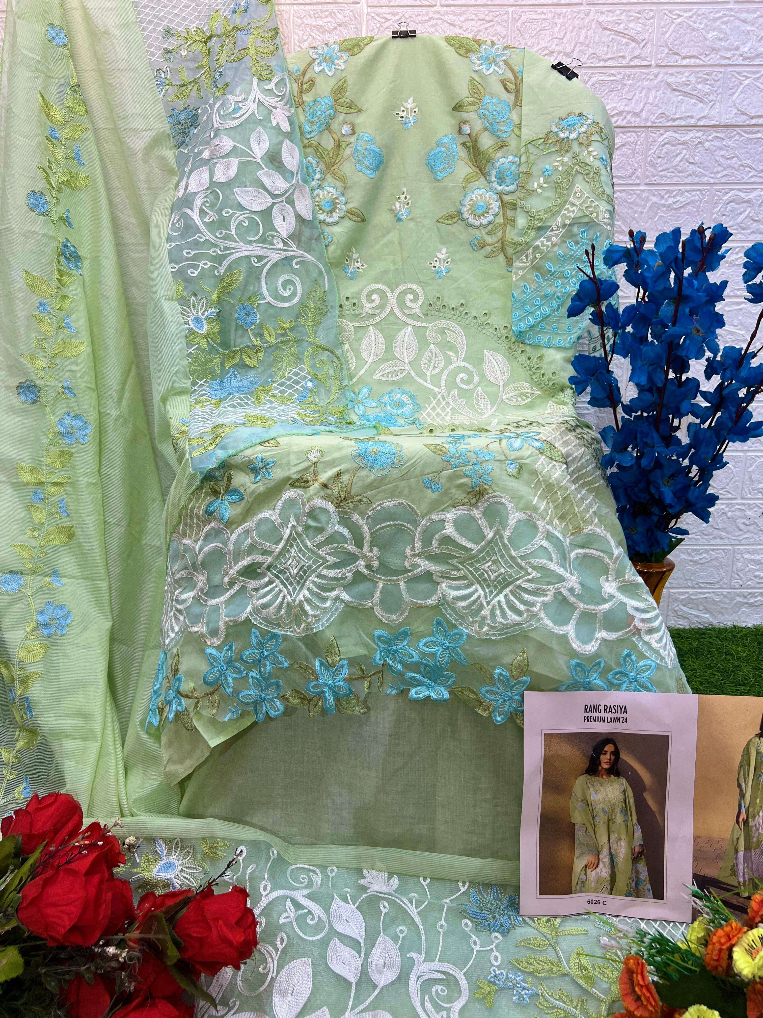 DEEPSY SUITS RANGRASIYA PREMIUM LAWN 24 COTTON HEAVY EMBROIDERY SUIT