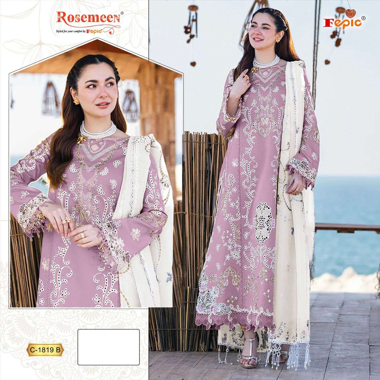 FEPIC ROSEMEEN C 1819 HEAVY EMBROIDRED PAKISTANI SUIT