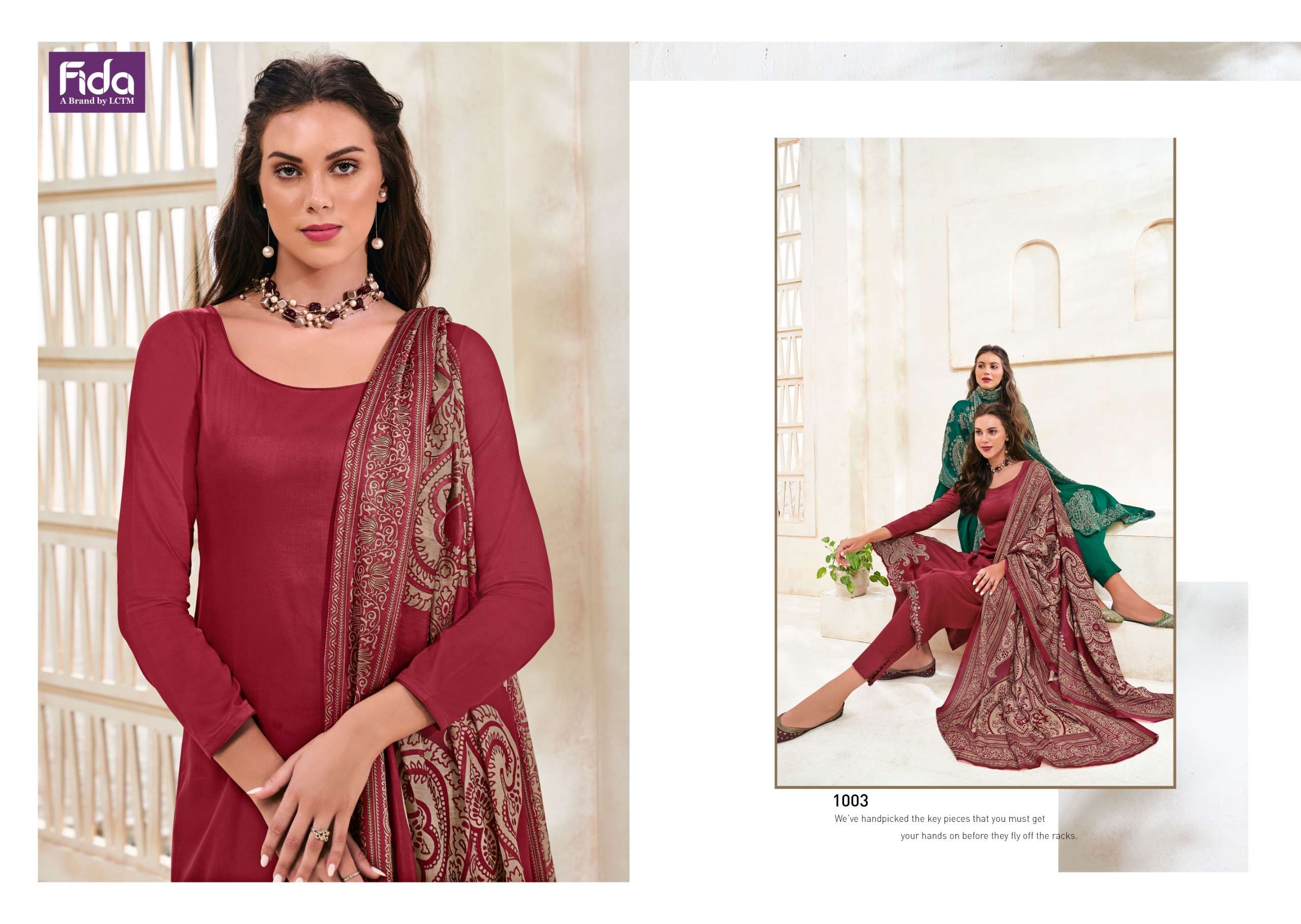 FIDA ZAHAVI COTTON FANCY EMBROIDERY WORK SUIT