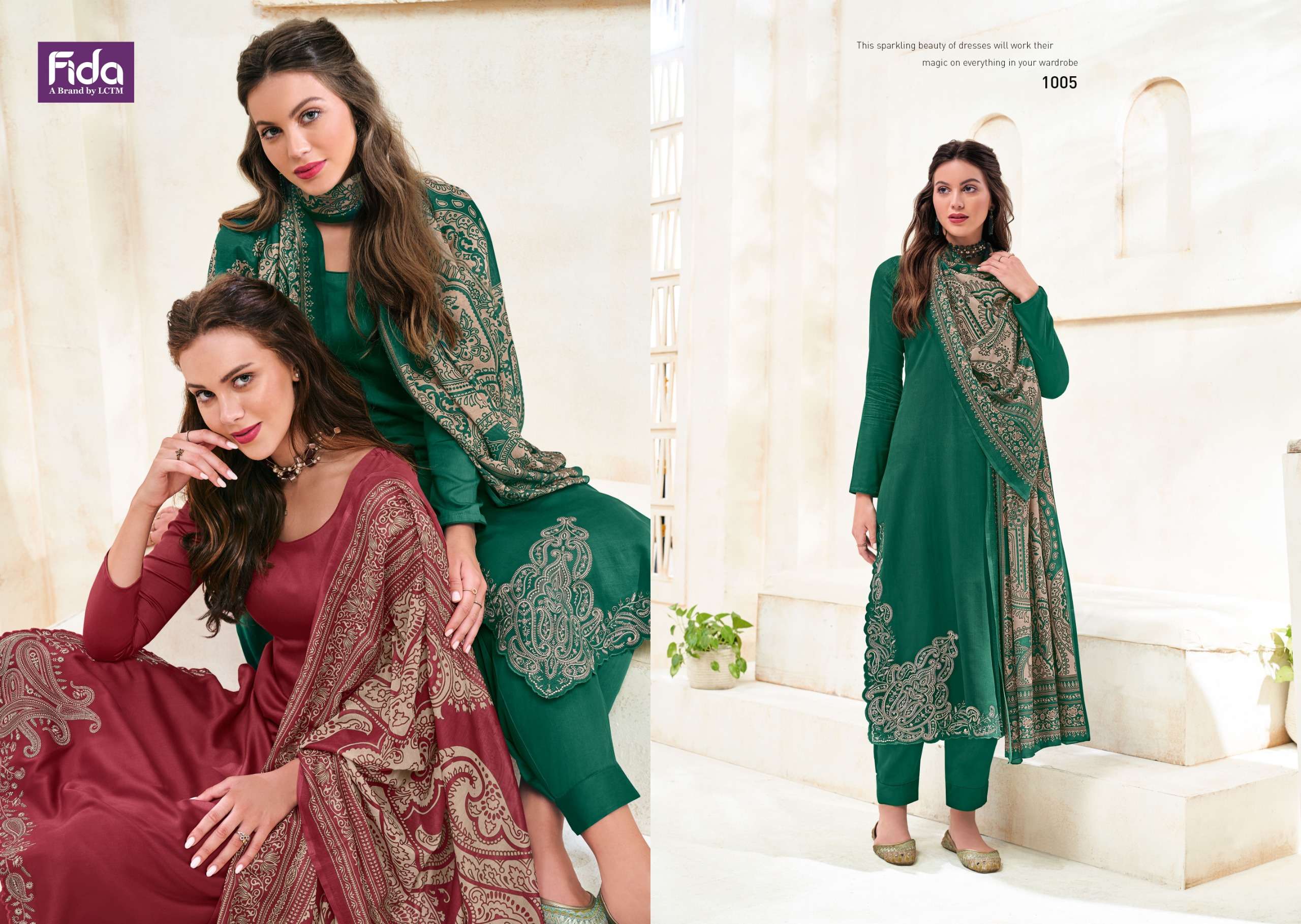FIDA ZAHAVI COTTON FANCY EMBROIDERY WORK SUIT