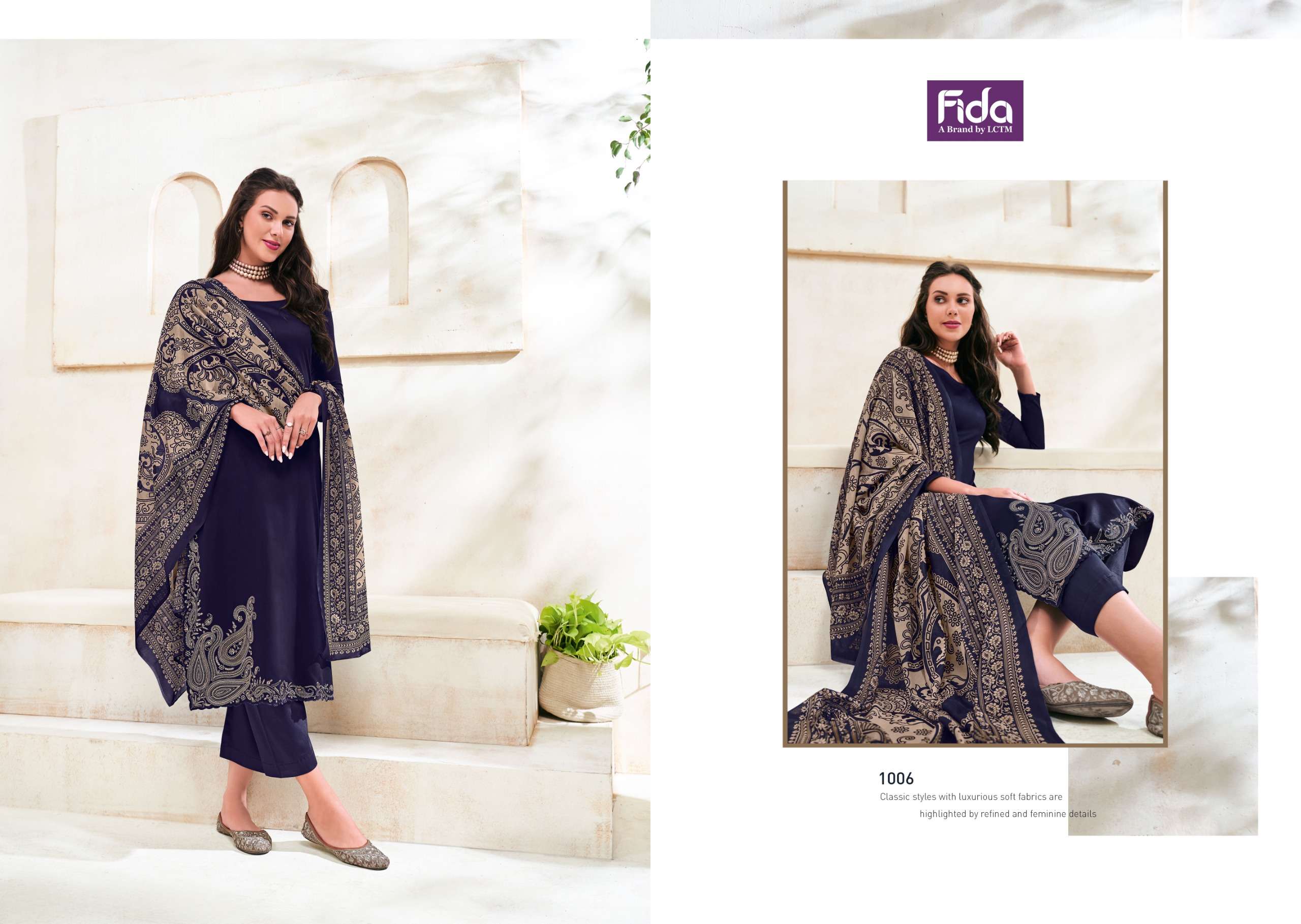 FIDA ZAHAVI COTTON FANCY EMBROIDERY WORK SUIT