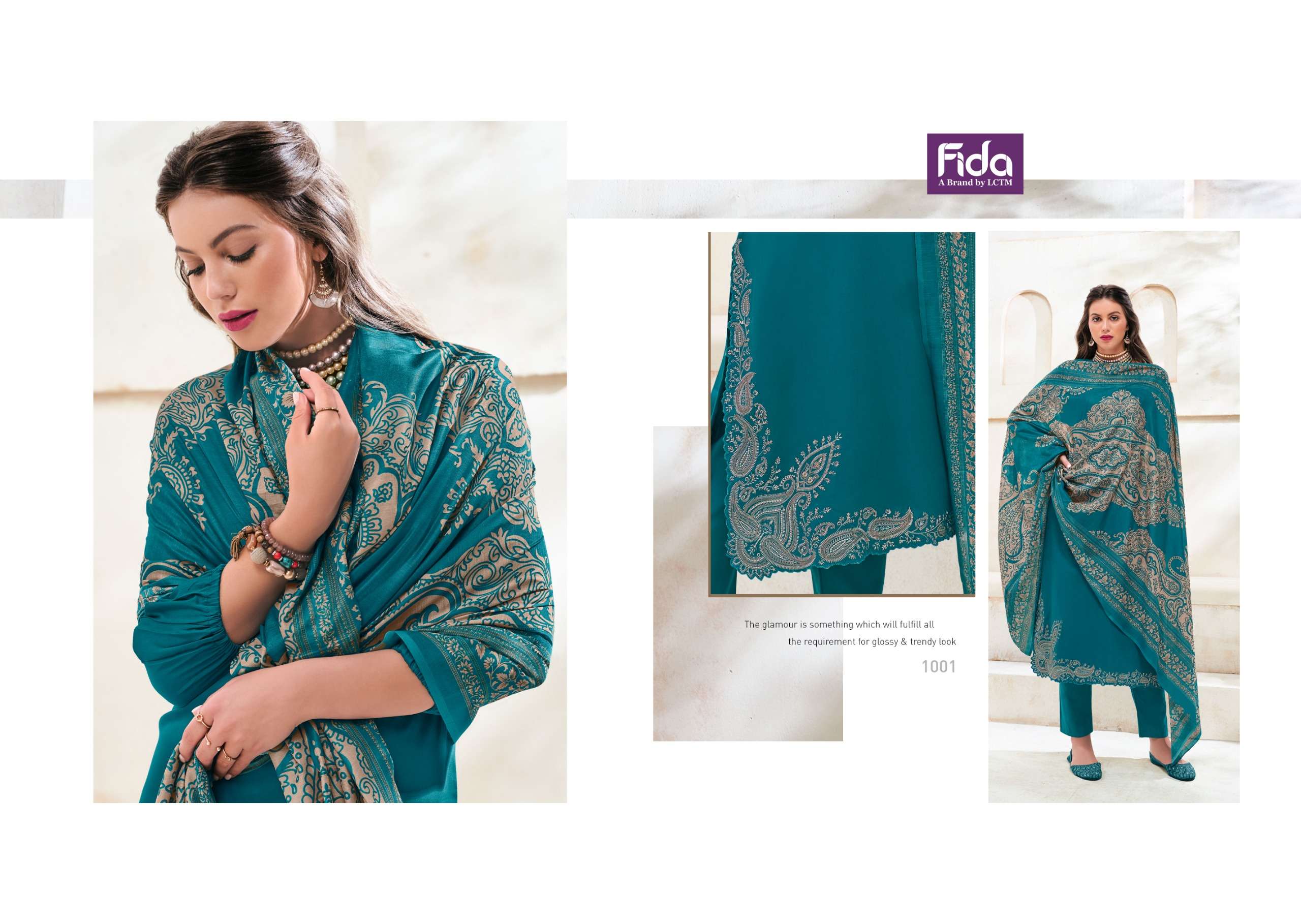 FIDA ZAHAVI COTTON FANCY EMBROIDERY WORK SUIT