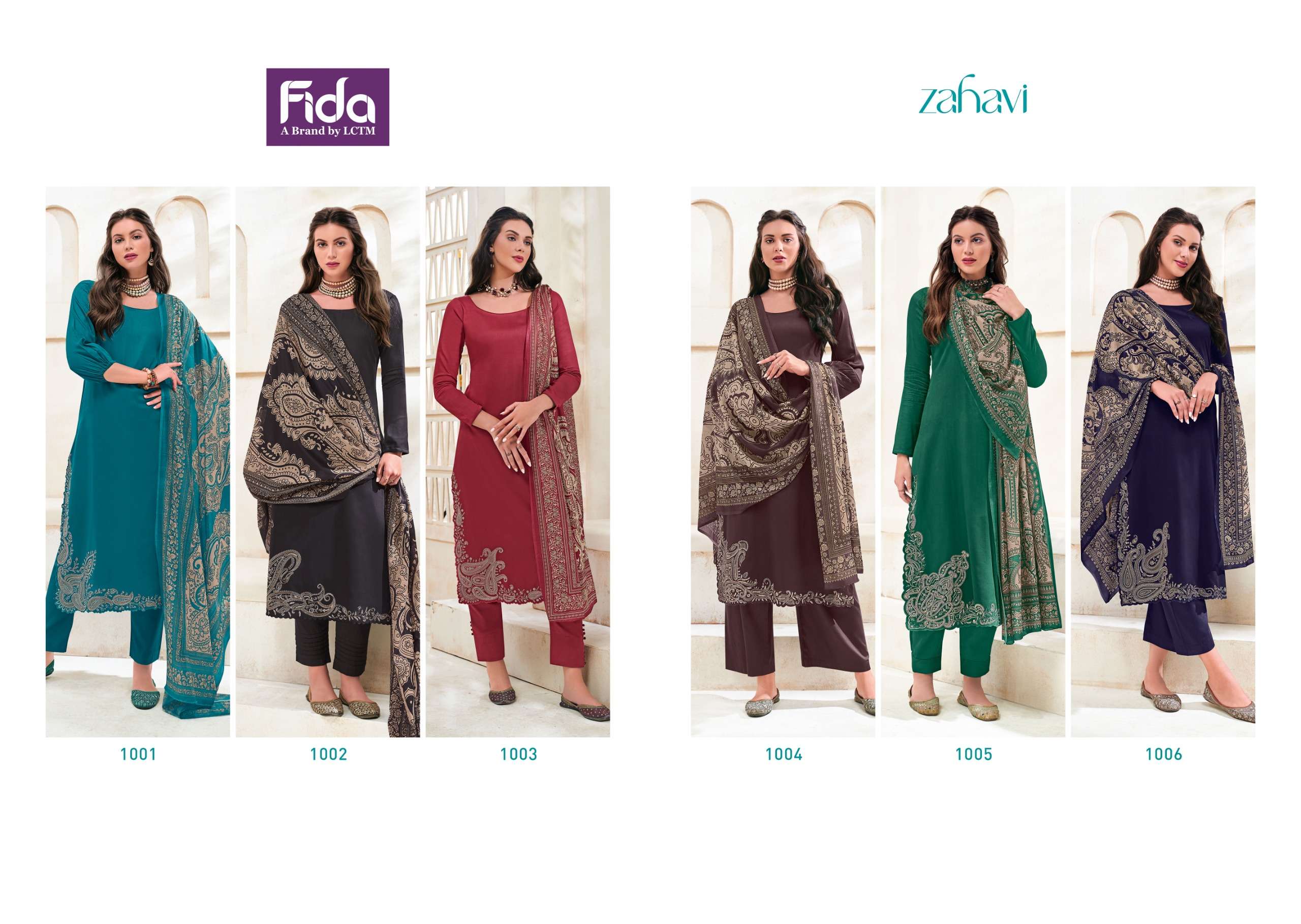 FIDA ZAHAVI COTTON FANCY EMBROIDERY WORK SUIT