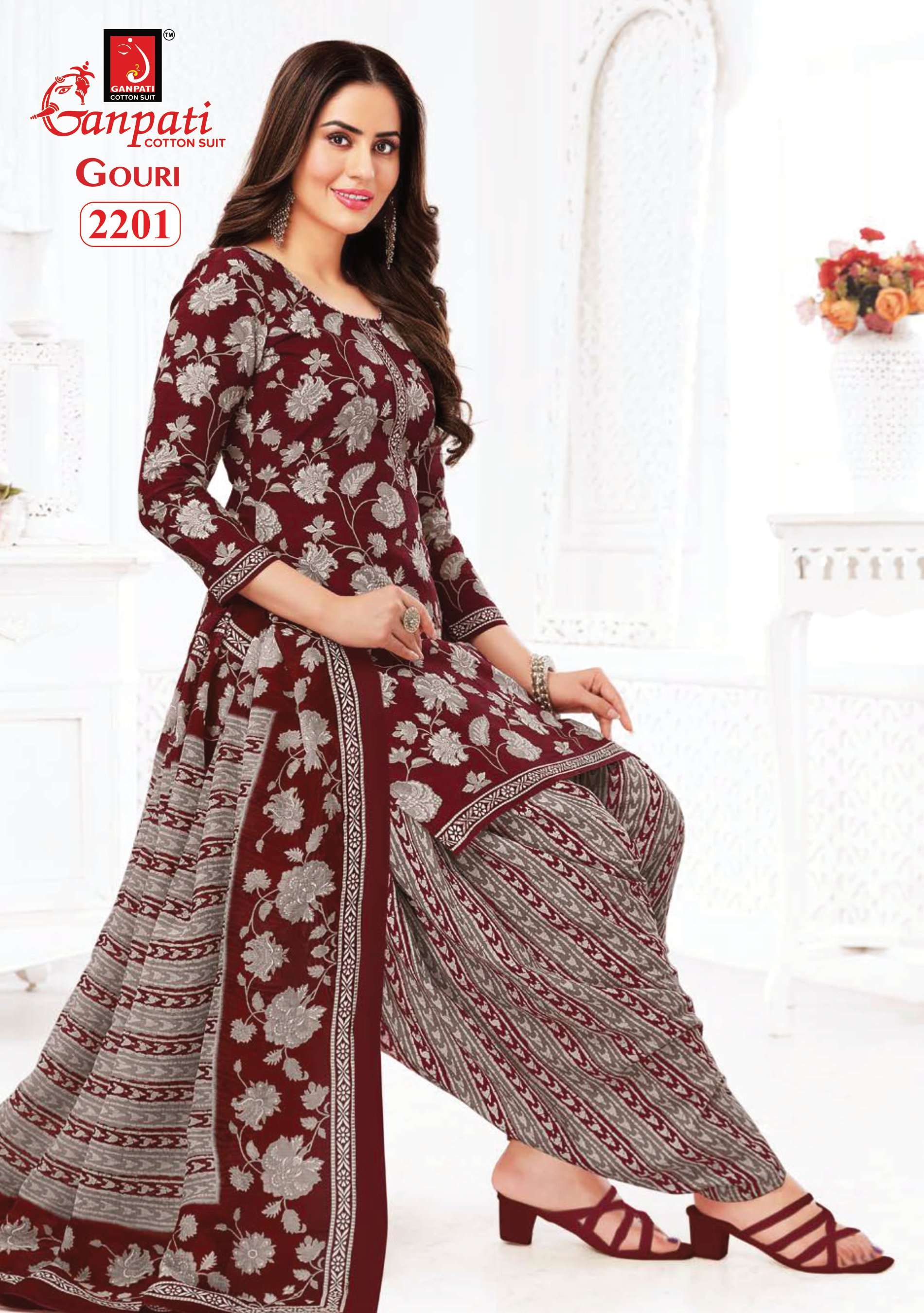 GANPATI GOURI VOL 8 COTTON PRINT PATIYALA DRESS