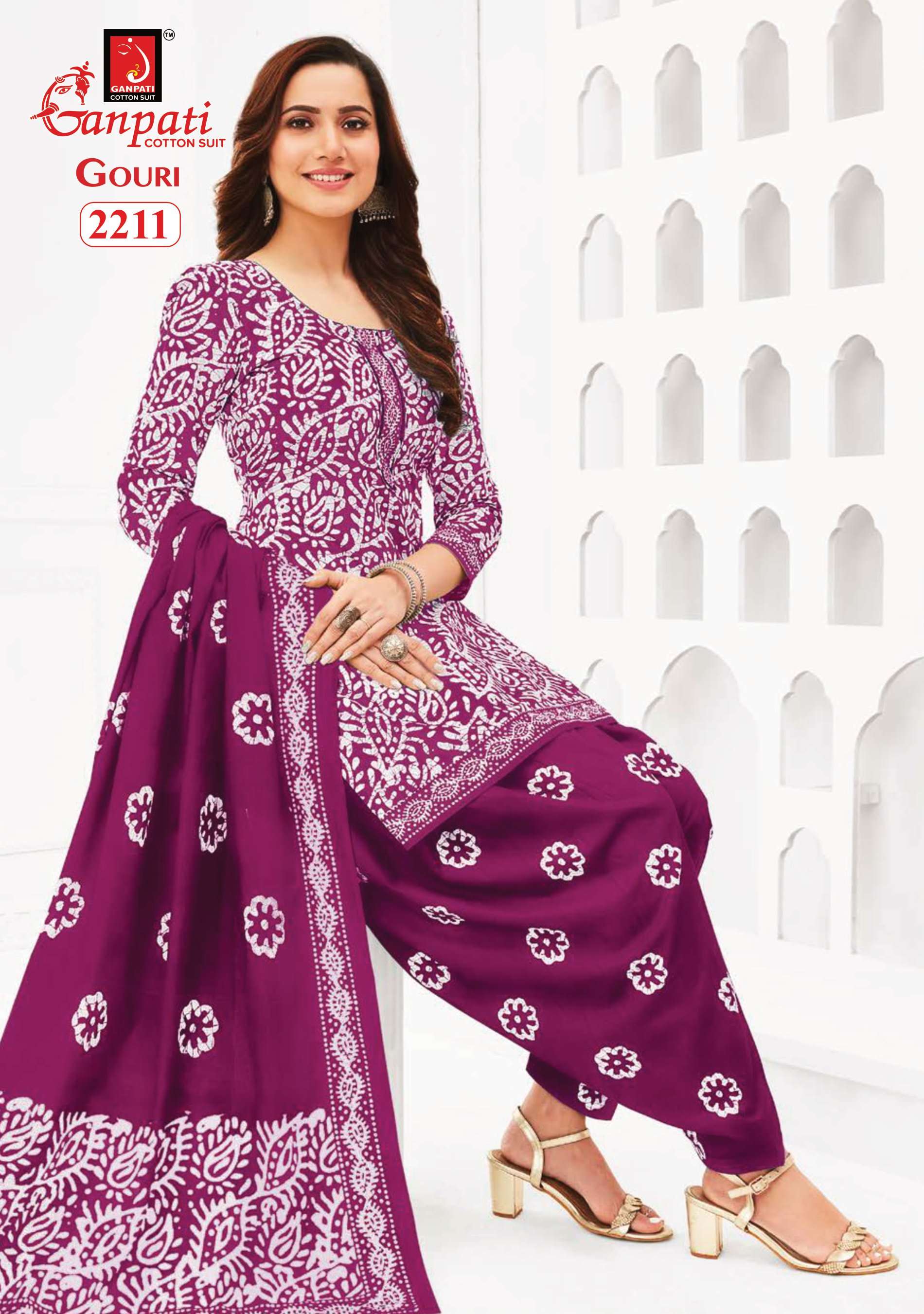 GANPATI GOURI VOL 8 COTTON PRINT PATIYALA DRESS
