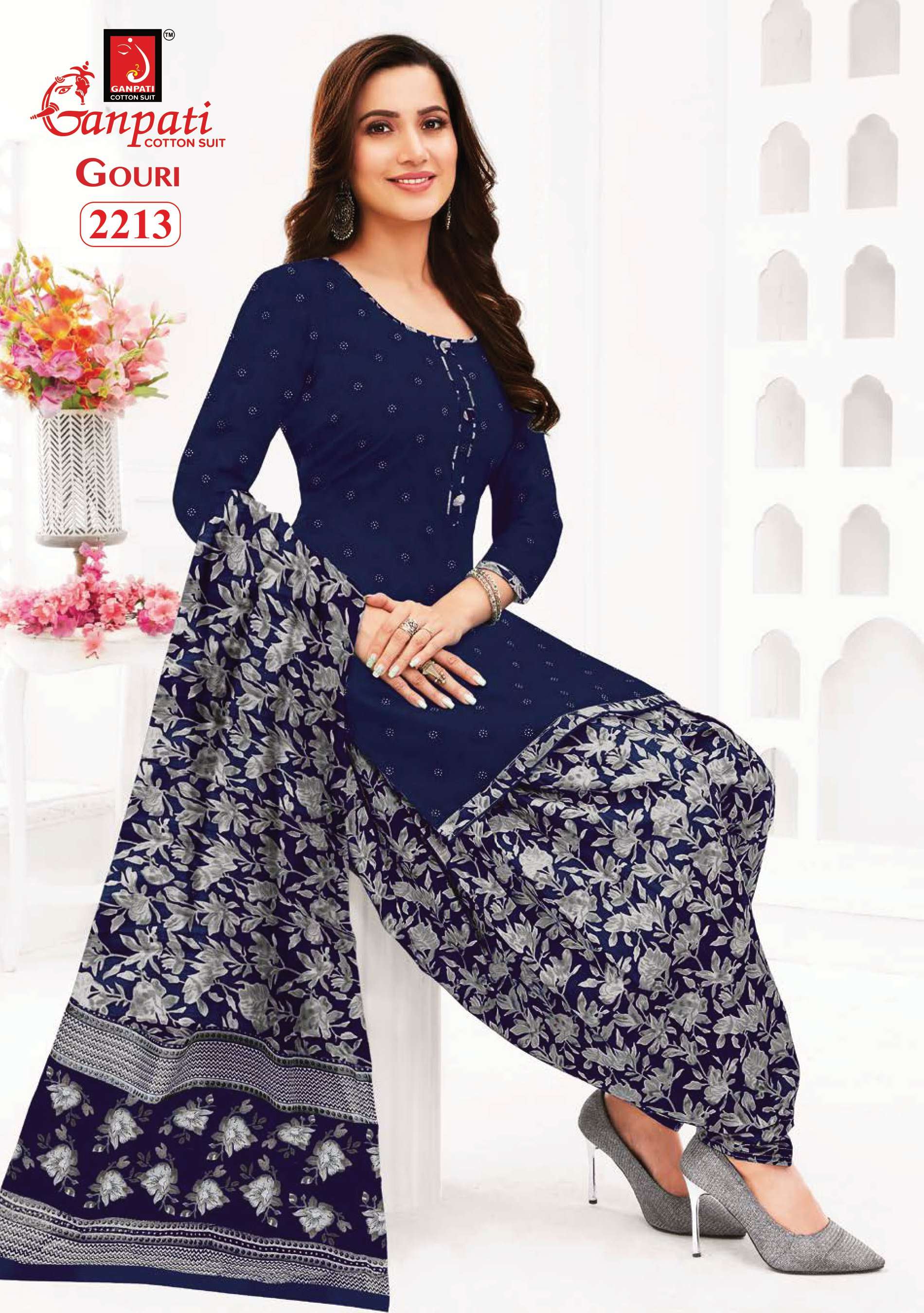 GANPATI GOURI VOL 8 COTTON PRINT PATIYALA DRESS
