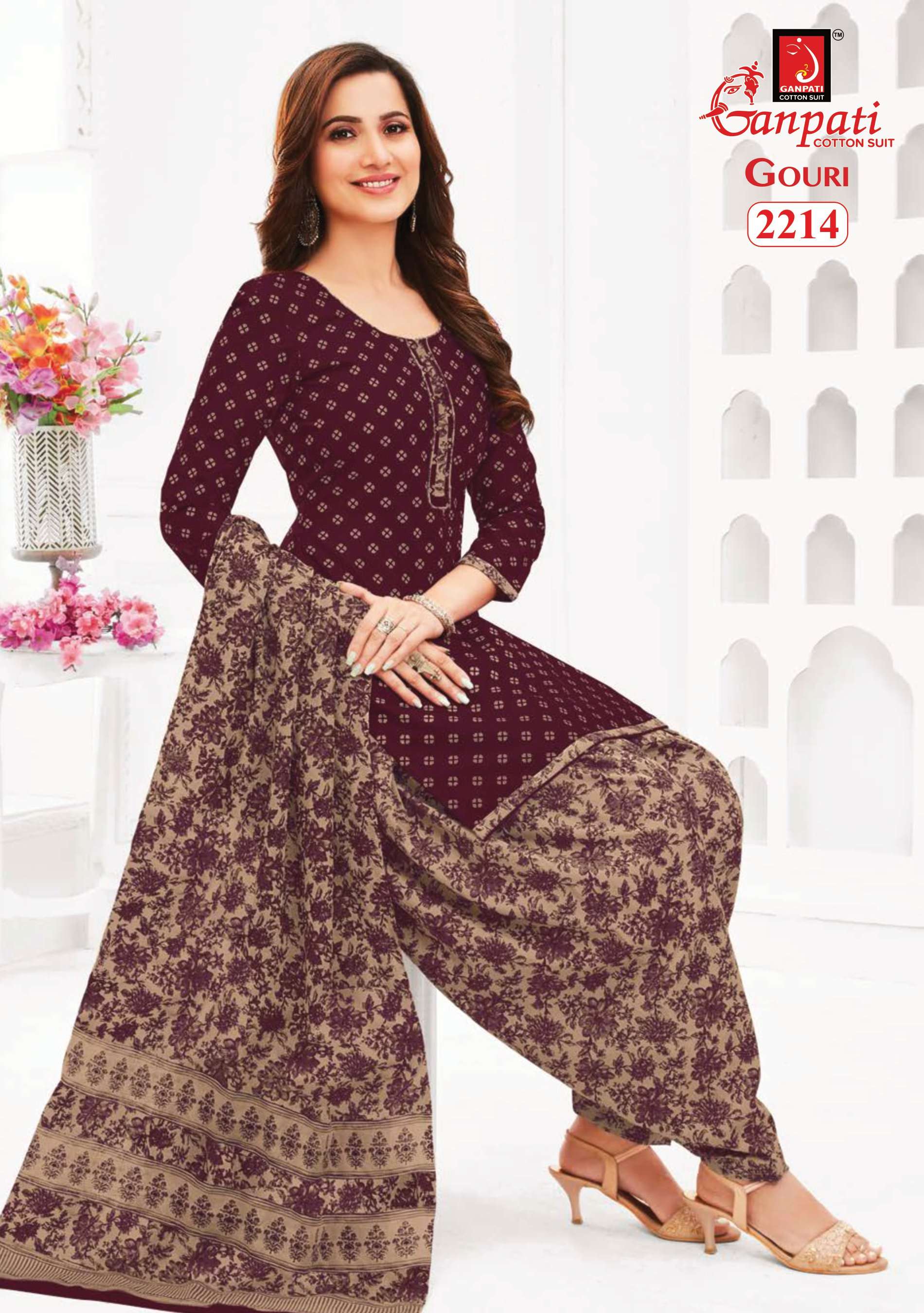 GANPATI GOURI VOL 8 COTTON PRINT PATIYALA DRESS