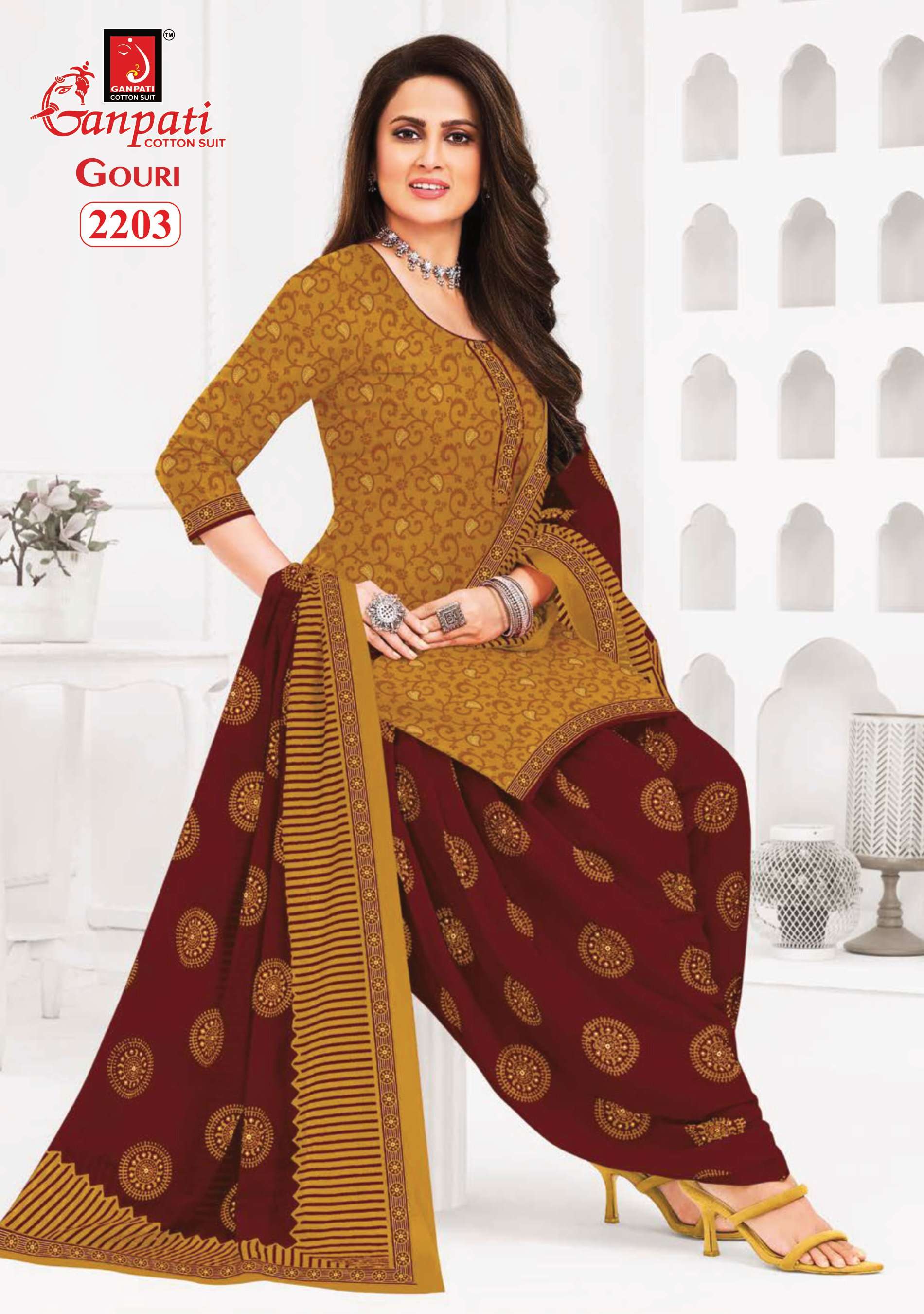GANPATI GOURI VOL 8 COTTON PRINT PATIYALA DRESS