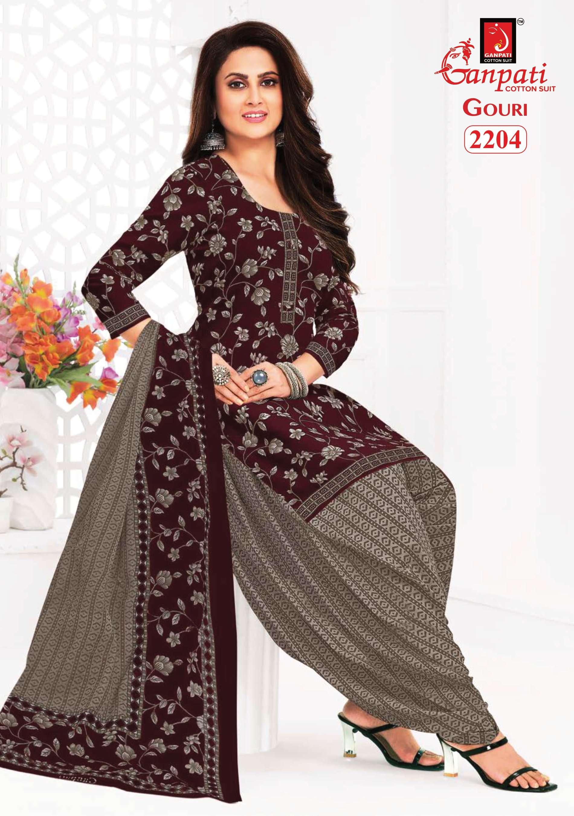 GANPATI GOURI VOL 8 COTTON PRINT PATIYALA DRESS