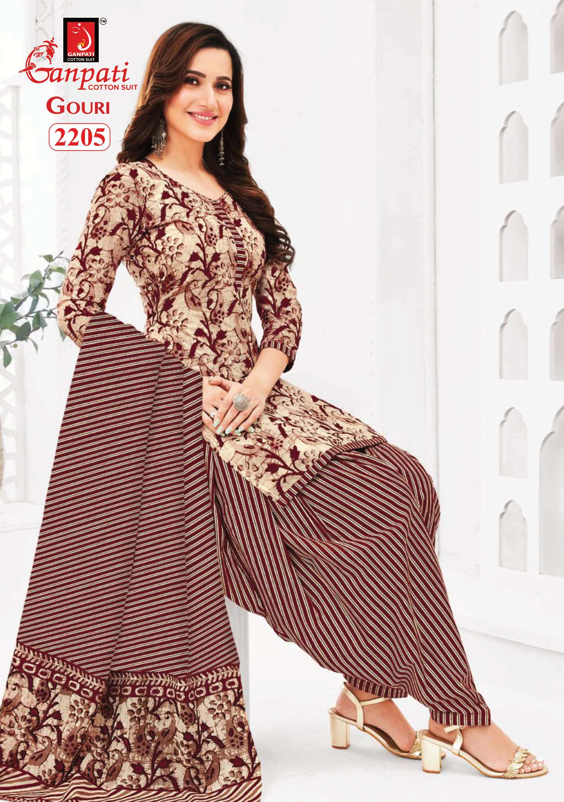 GANPATI GOURI VOL 8 COTTON PRINT PATIYALA DRESS