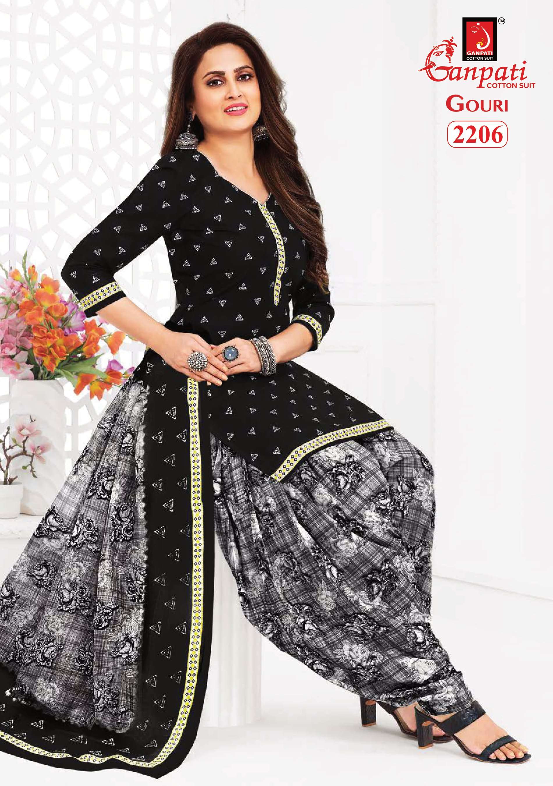 GANPATI GOURI VOL 8 COTTON PRINT PATIYALA DRESS