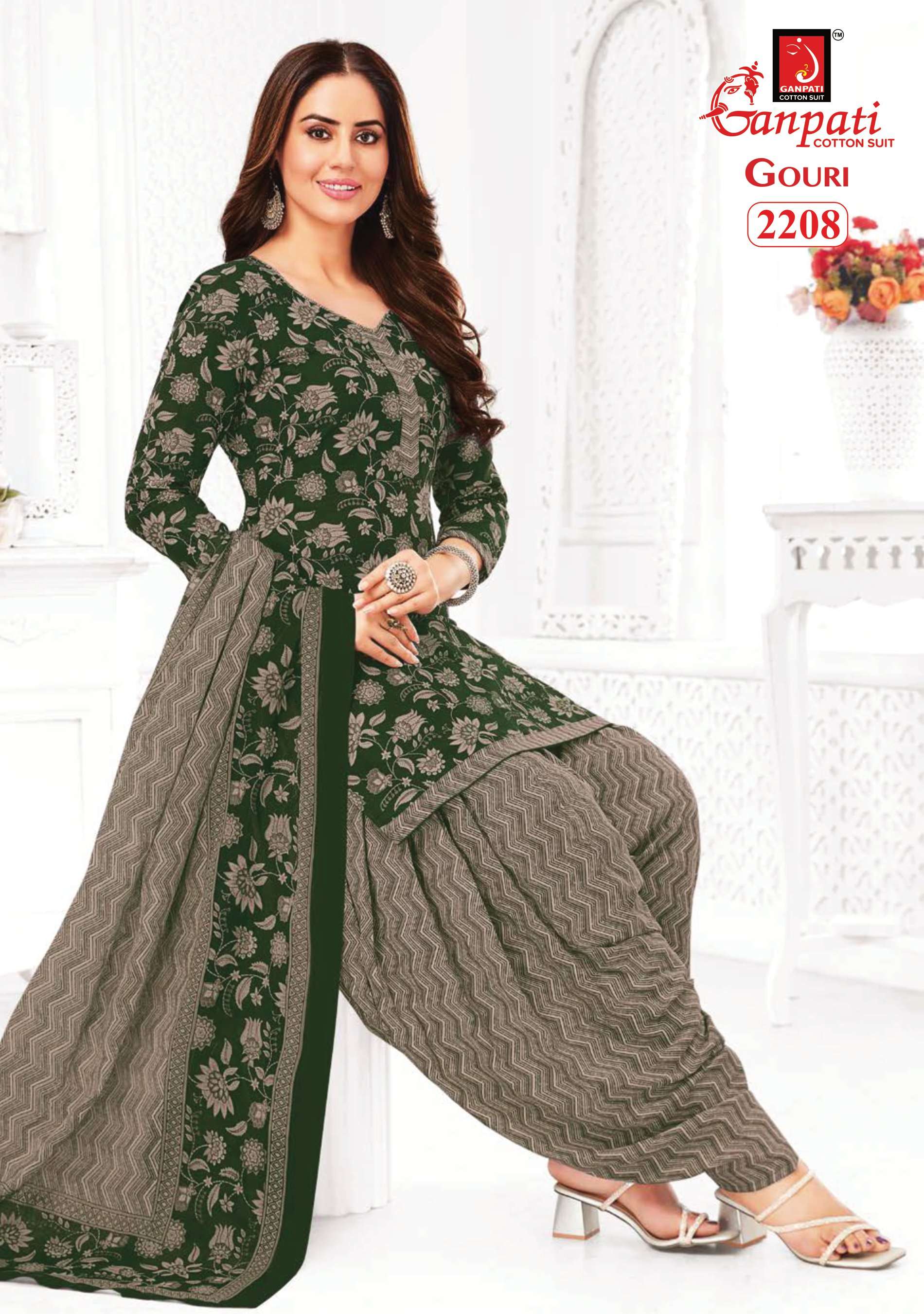 GANPATI GOURI VOL 8 COTTON PRINT PATIYALA DRESS