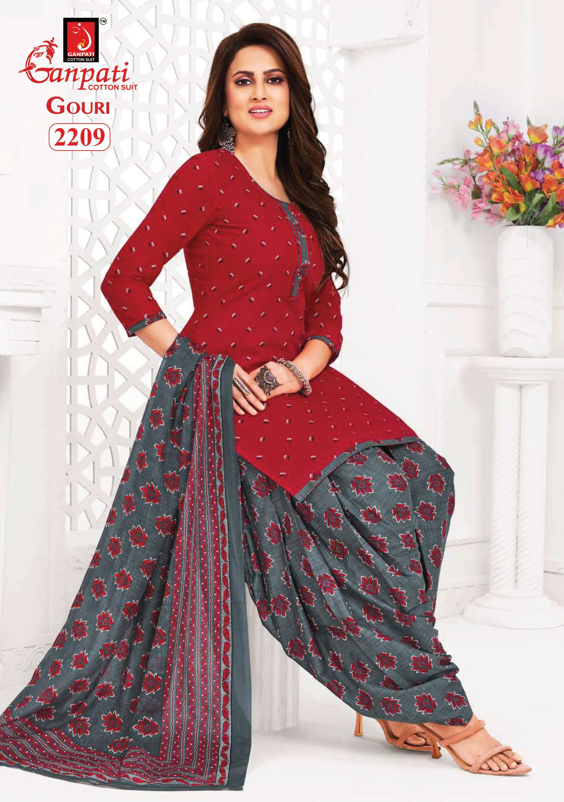 GANPATI GOURI VOL 8 COTTON PRINT PATIYALA DRESS