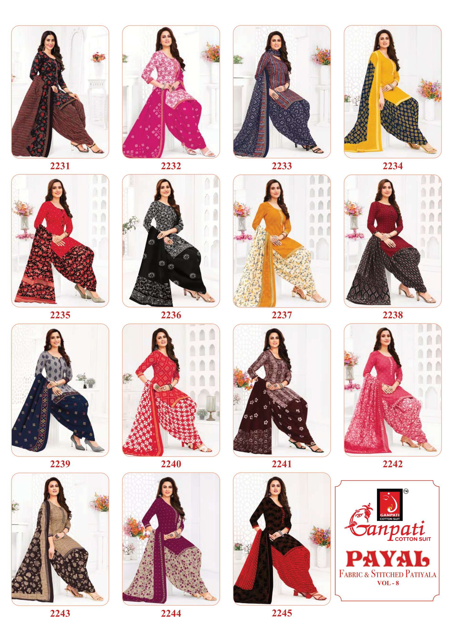GANPATI PAYAL VOL 8 COTTON PRINTED SALWAR SUIT