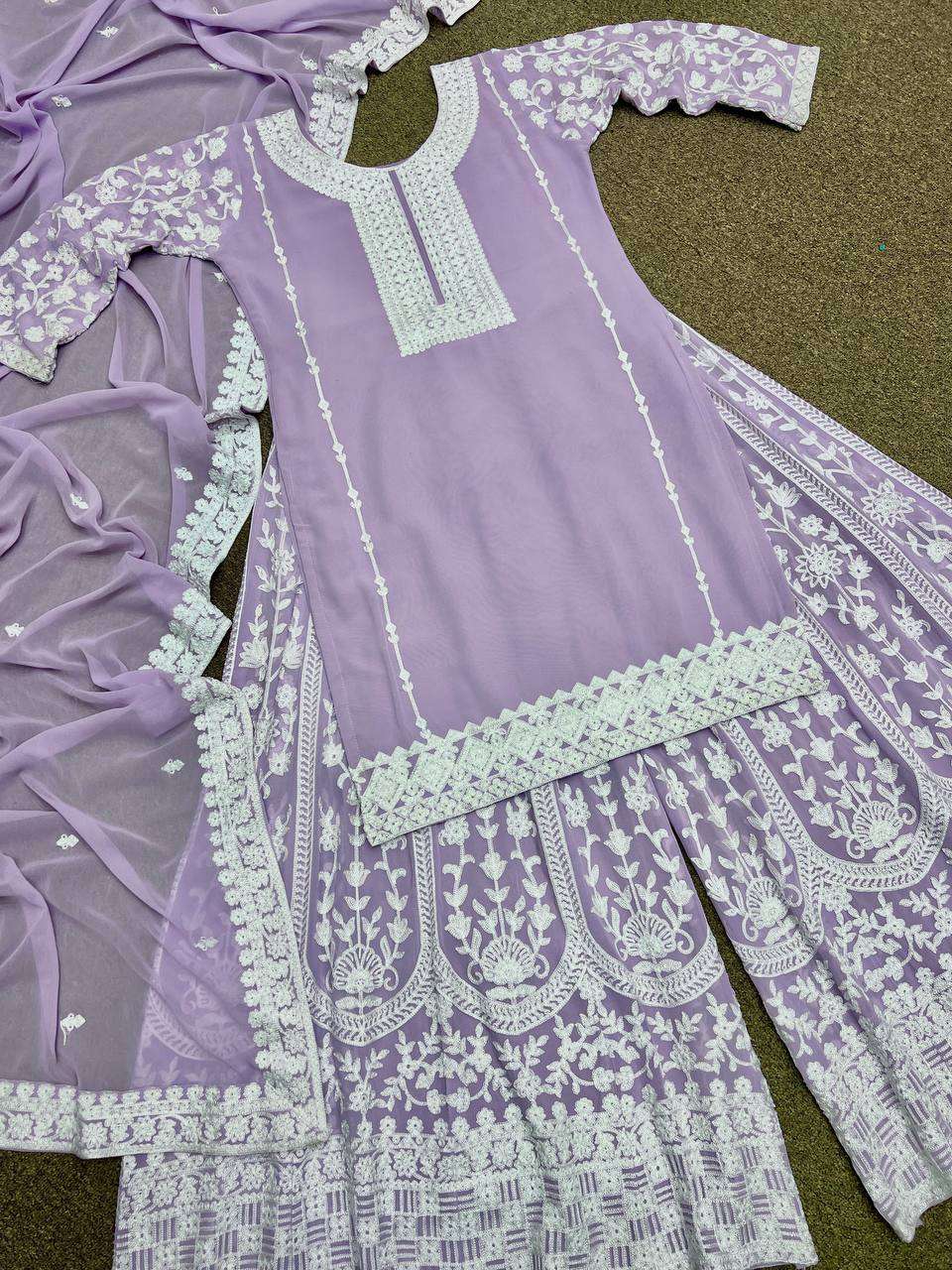 HK 1637 KURTI PLAZZO SET