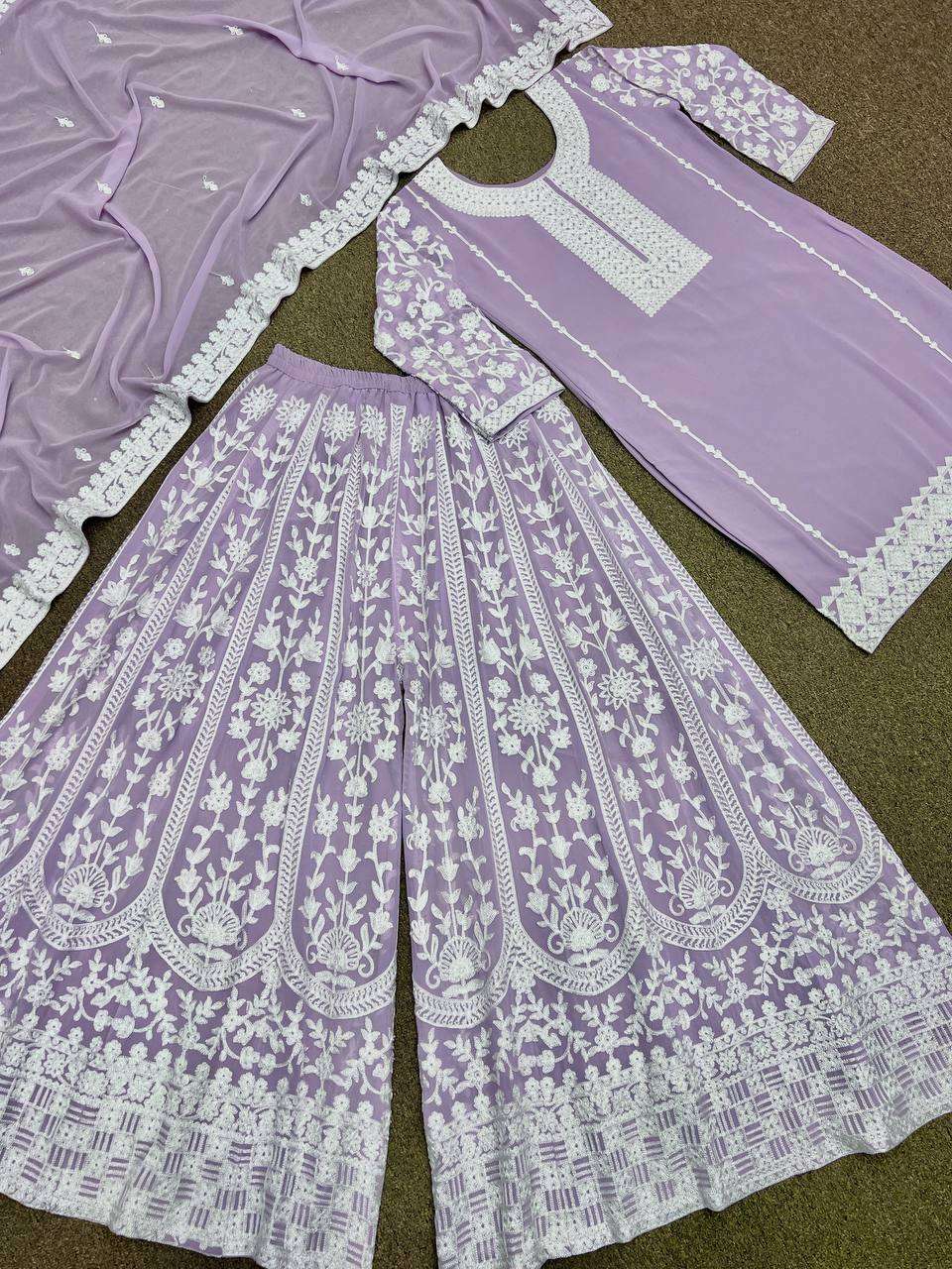HK 1637 KURTI PLAZZO SET