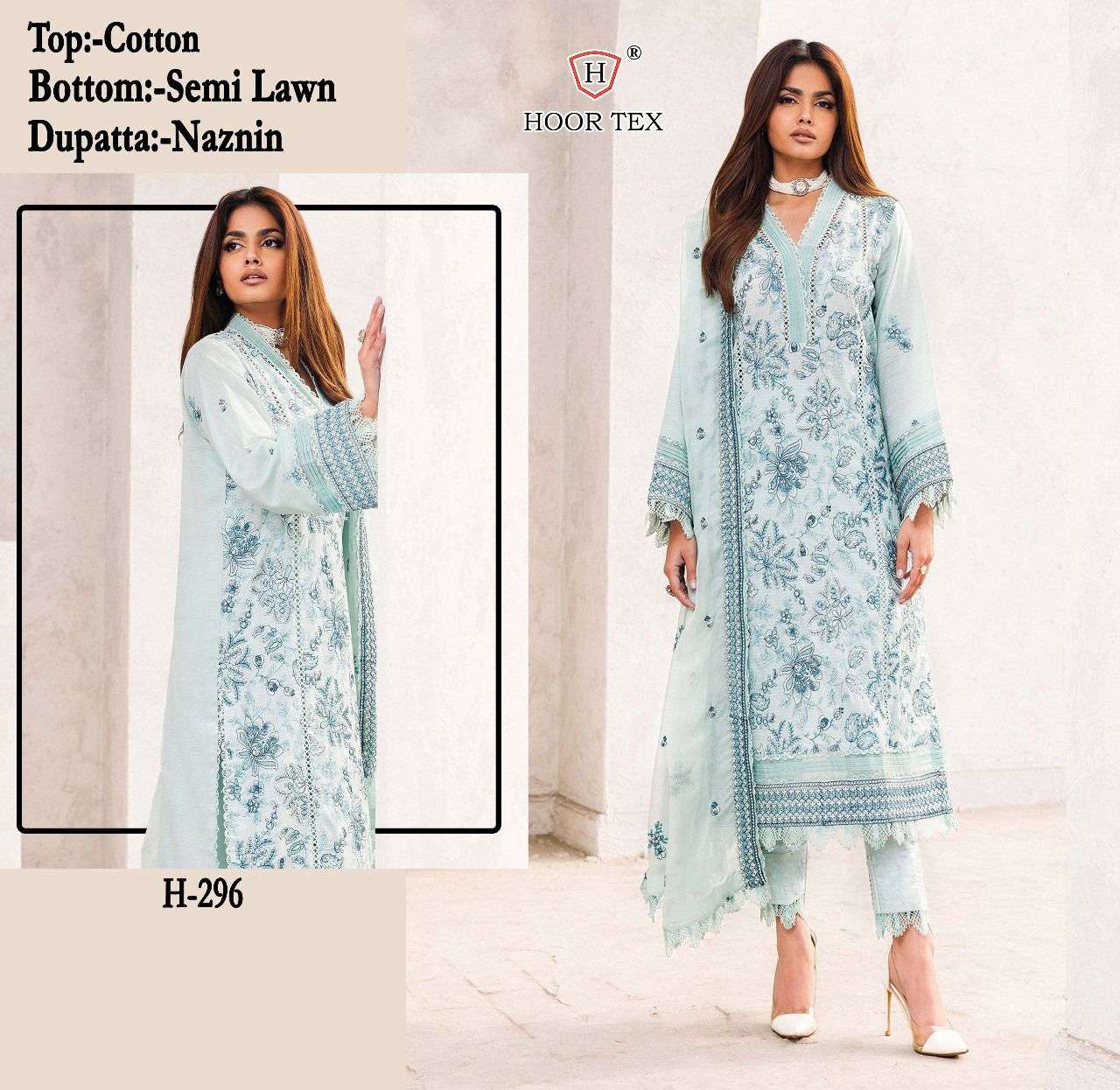 HOOR TEX H 296 COTTON EMBROIDERY WORK PAKISTANI SUIT