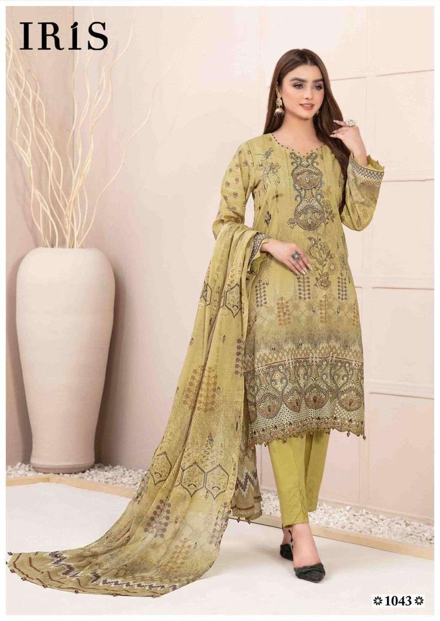 IRIS AFSANAH VOL 5 READY MADE COLLECTION COTTON DIGITAL PRINTS SUIT