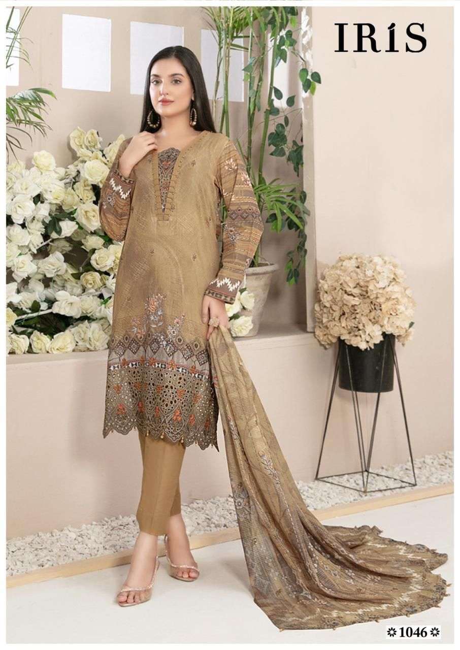 IRIS AFSANAH VOL 5 READY MADE COLLECTION COTTON DIGITAL PRINTS SUIT