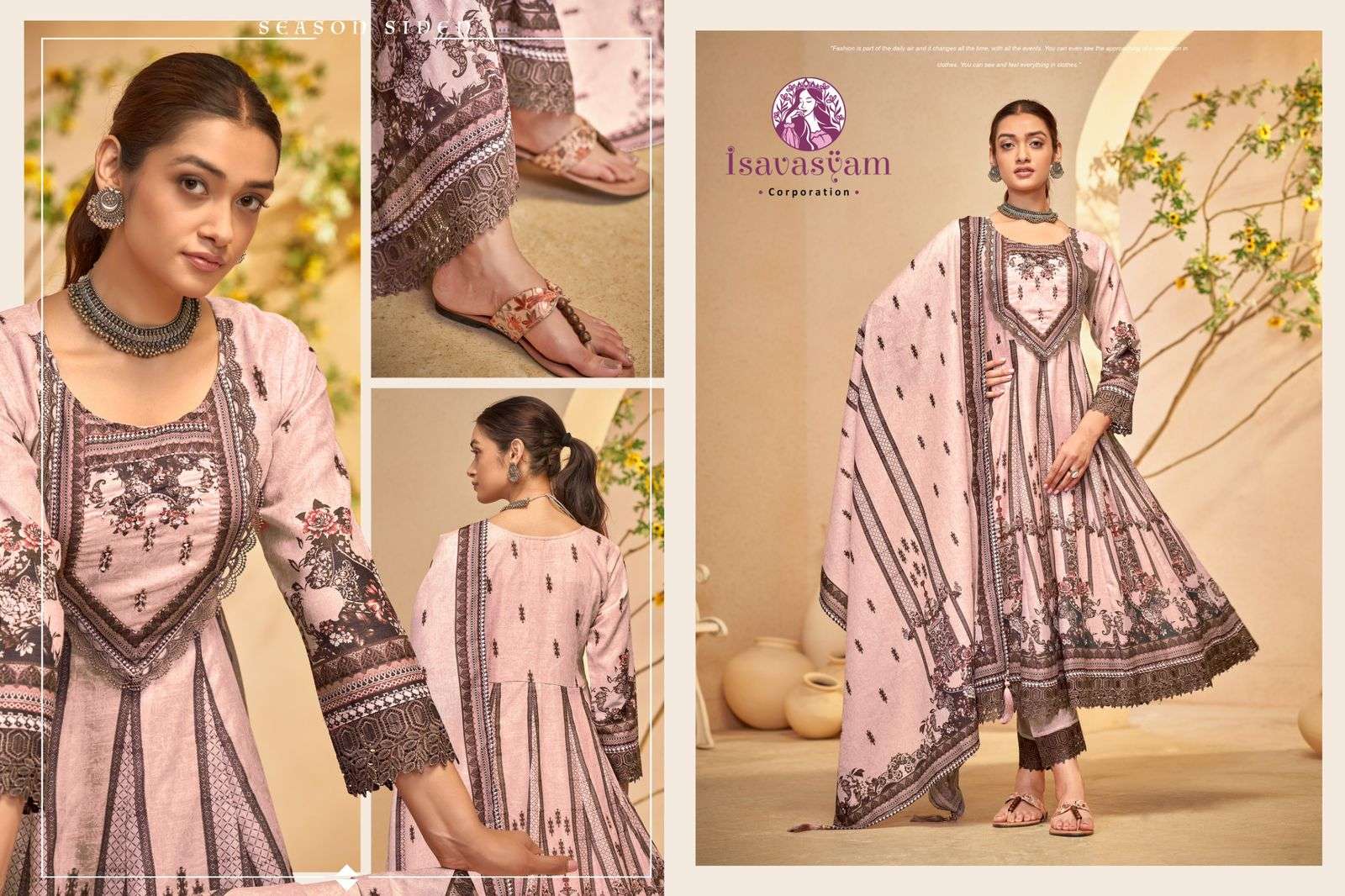 ISAVASYAM CORPORATION NAFIZA COTTON DESIGNER ANARKALI STYLE SUIT
