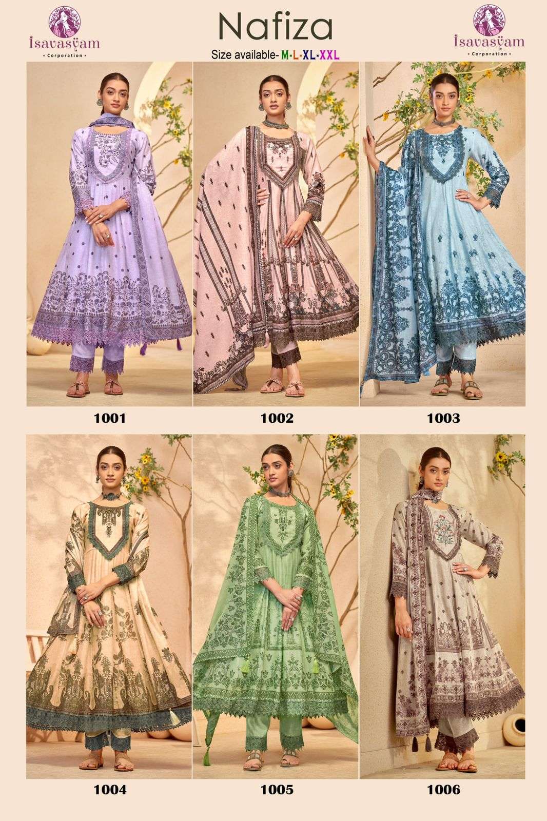ISAVASYAM CORPORATION NAFIZA COTTON DESIGNER ANARKALI STYLE SUIT