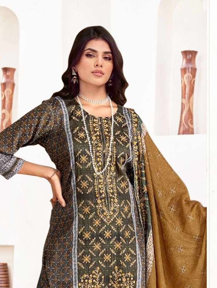 JIHAN D NO 3411 LAWN COTTON PRINT WITH FANCY WORK SALWAR KAMEEZ 