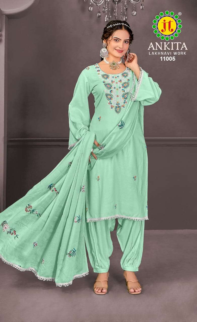 JT ANKITA VOL 11 RAYON FANCY WORK SALWAR SUIT