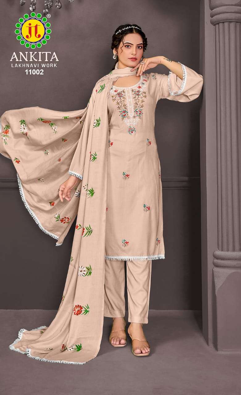 JT ANKITA VOL 11 RAYON FANCY WORK SALWAR SUIT