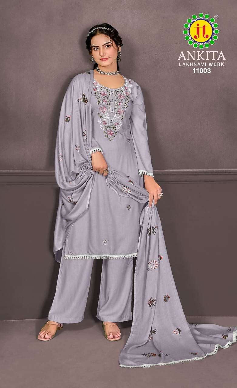 JT ANKITA VOL 11 RAYON FANCY WORK SALWAR SUIT