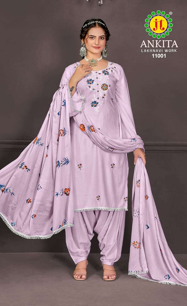 JT ANKITA VOL 11 RAYON FANCY WORK SALWAR SUIT